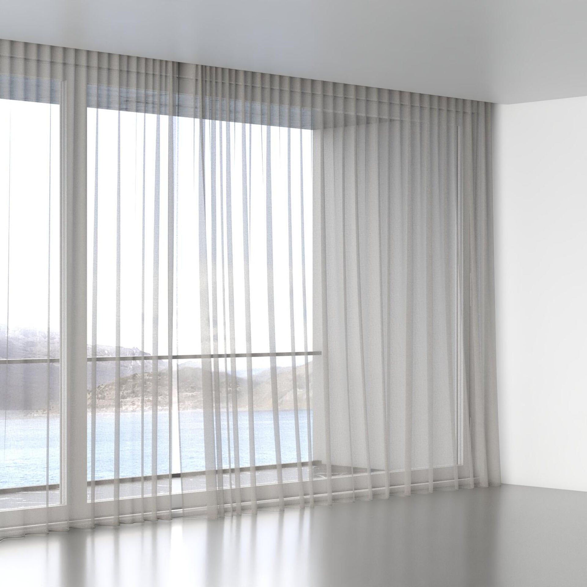 Full view of Pure Linen Feather, wave pleat