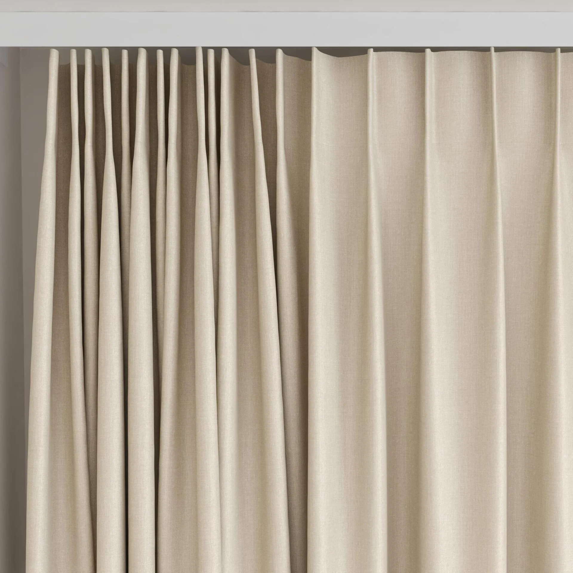 Top view of Kidglove Rattan, on curtain rail