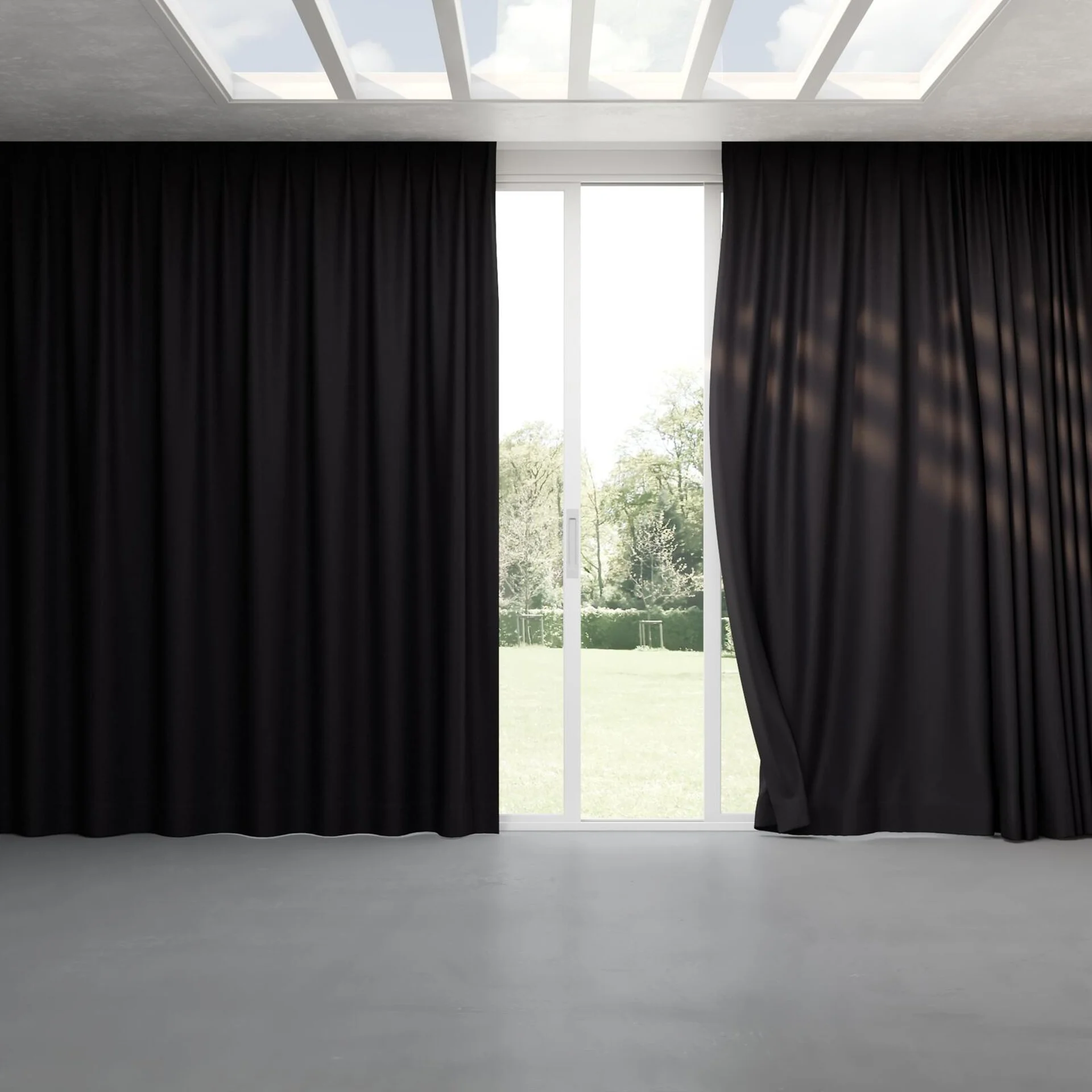 Full view of Woolskin Caviar, pinch pleat