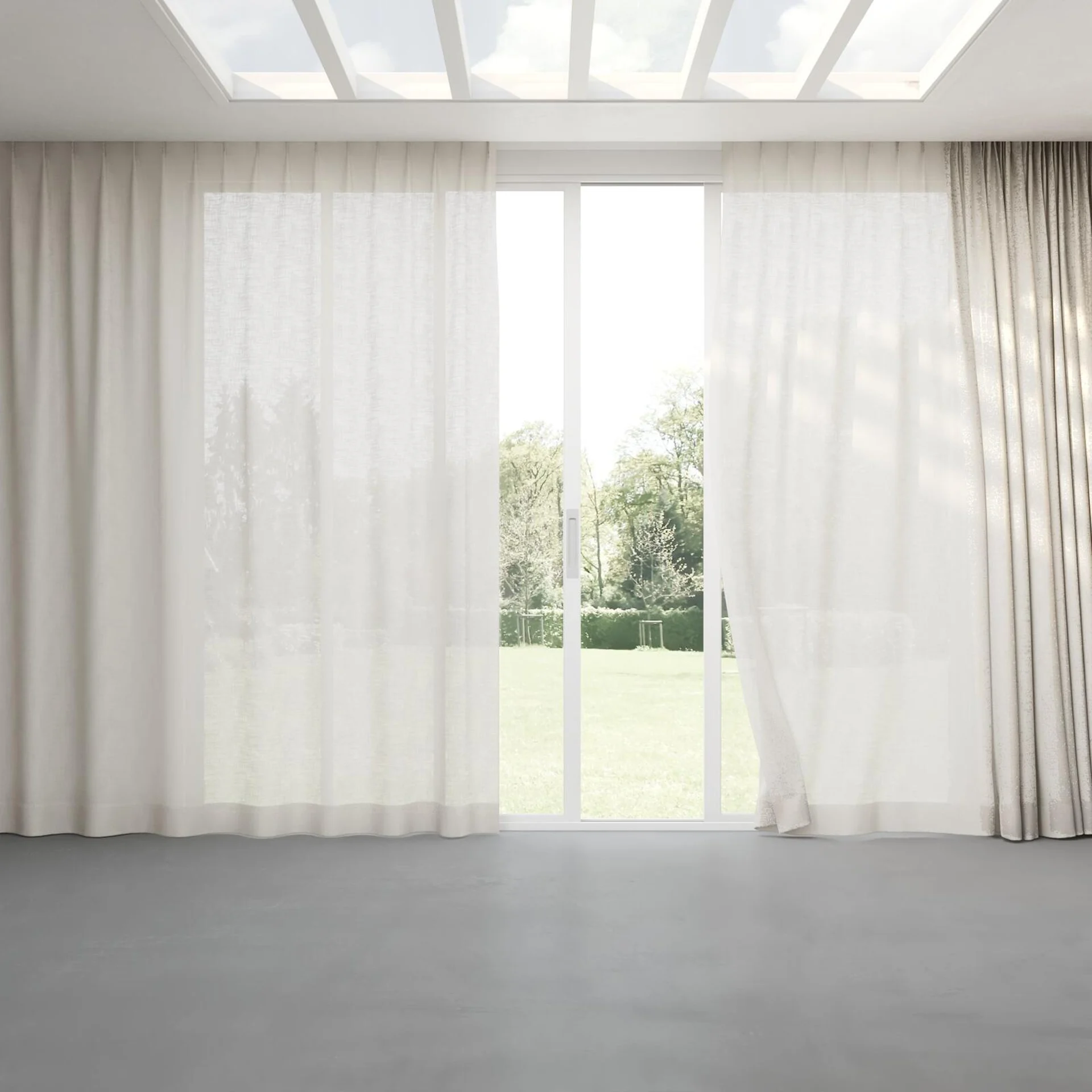 Full view of Adobe Bone, pinch pleat