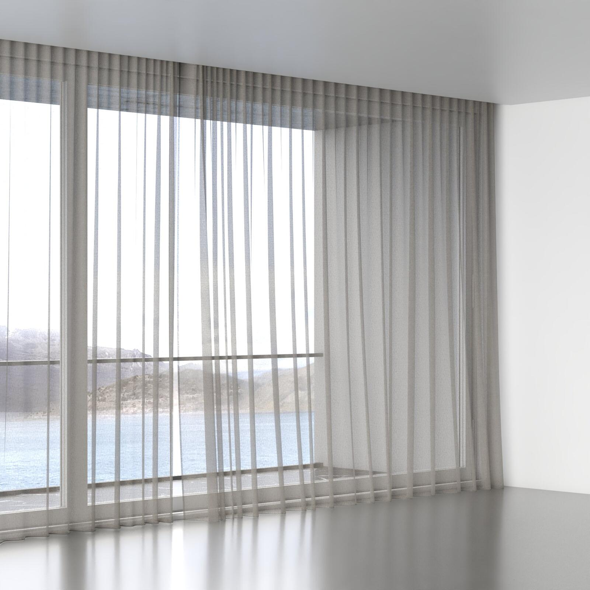Full view of Pure Linen Falcon, wave pleat