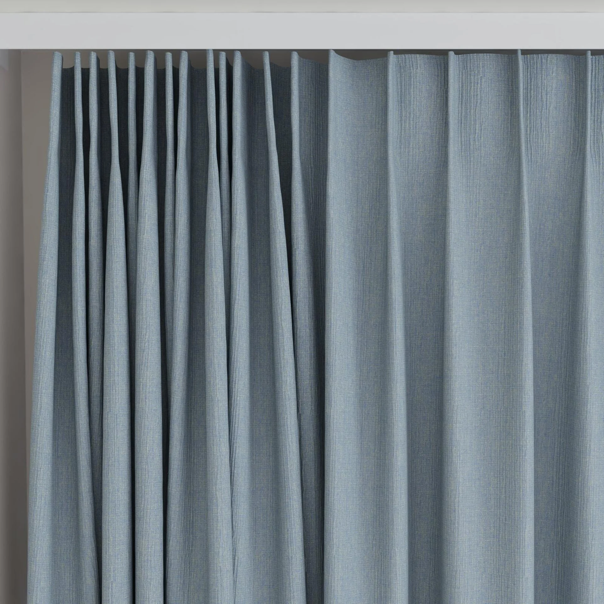 Top view of Northstar Aqua, on curtain rail
