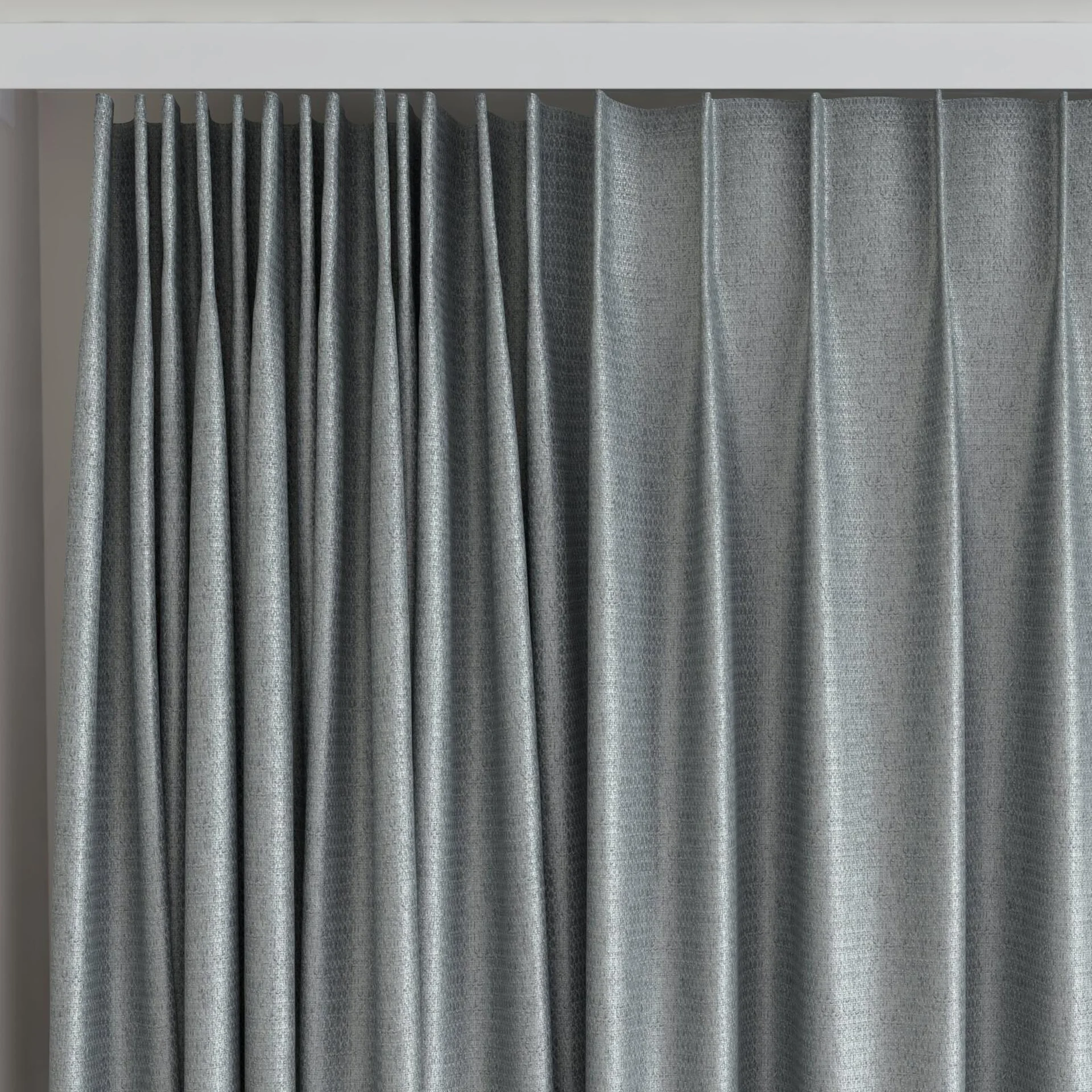 Top view of Kennedy II Blackout Slate, on curtain rail