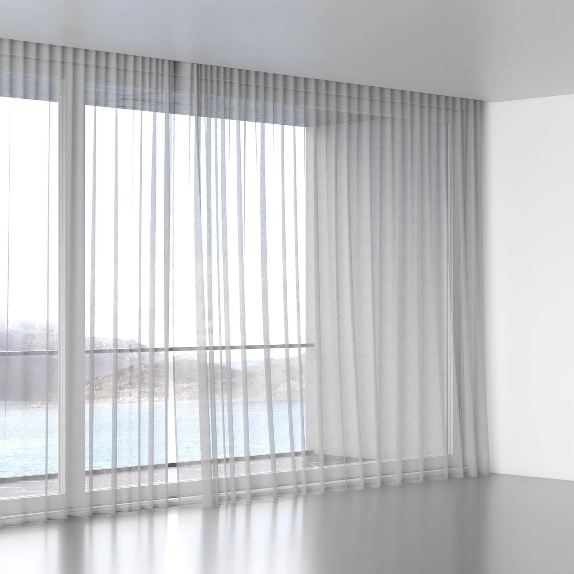 Full view of Seaview Stone, wave pleat