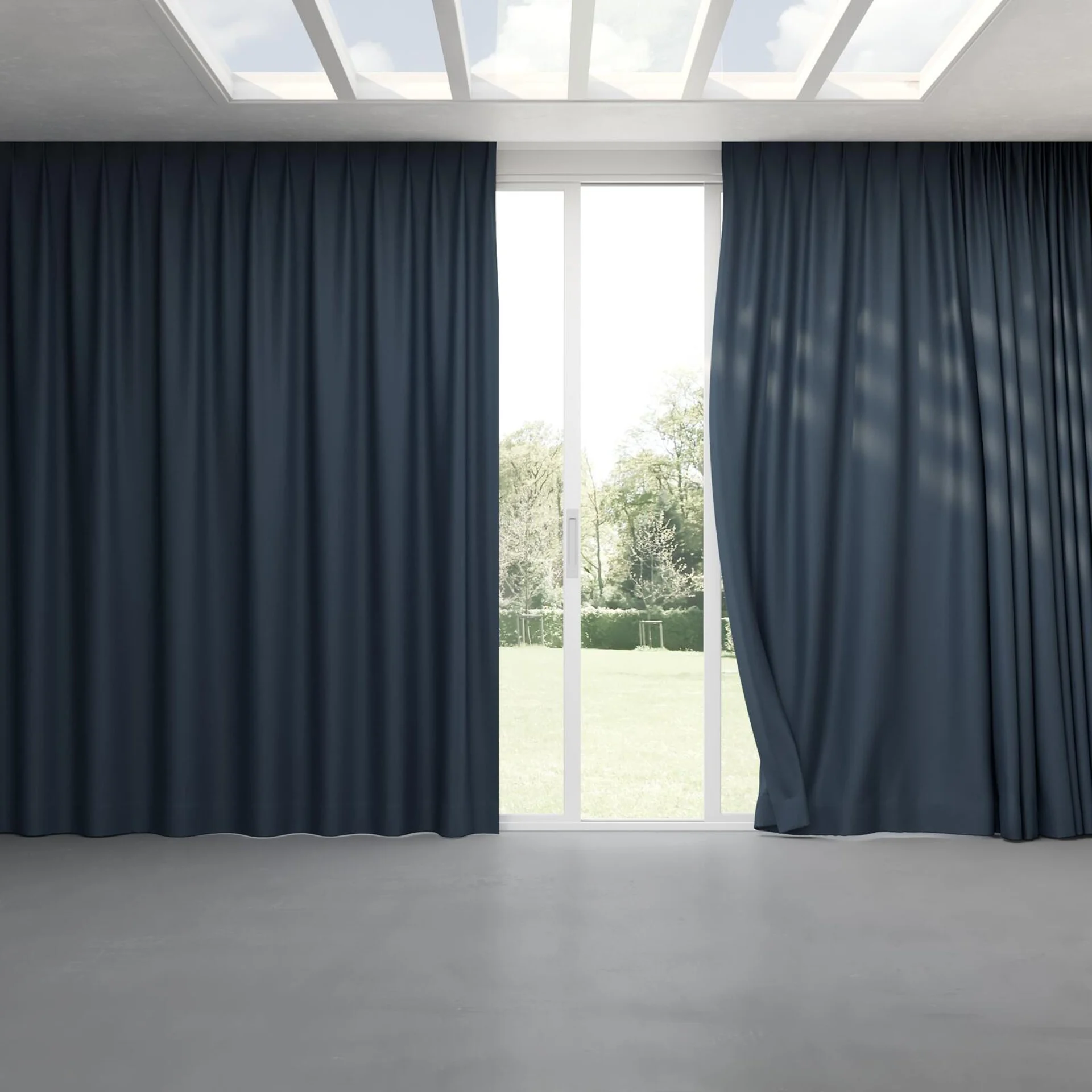 Full view of Eternal Coast, pinch pleat