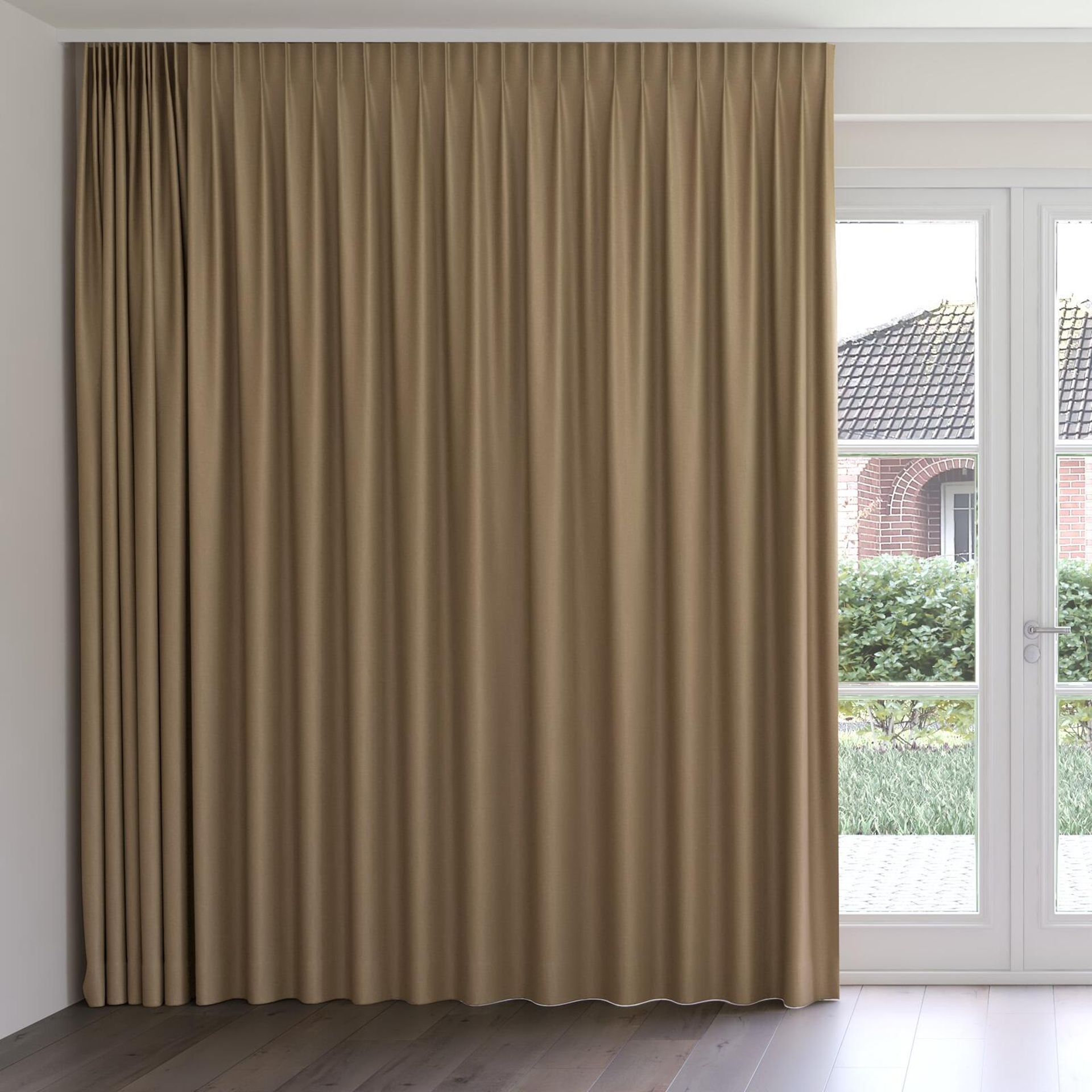 Front view of Atelier Clay, on curtain rail