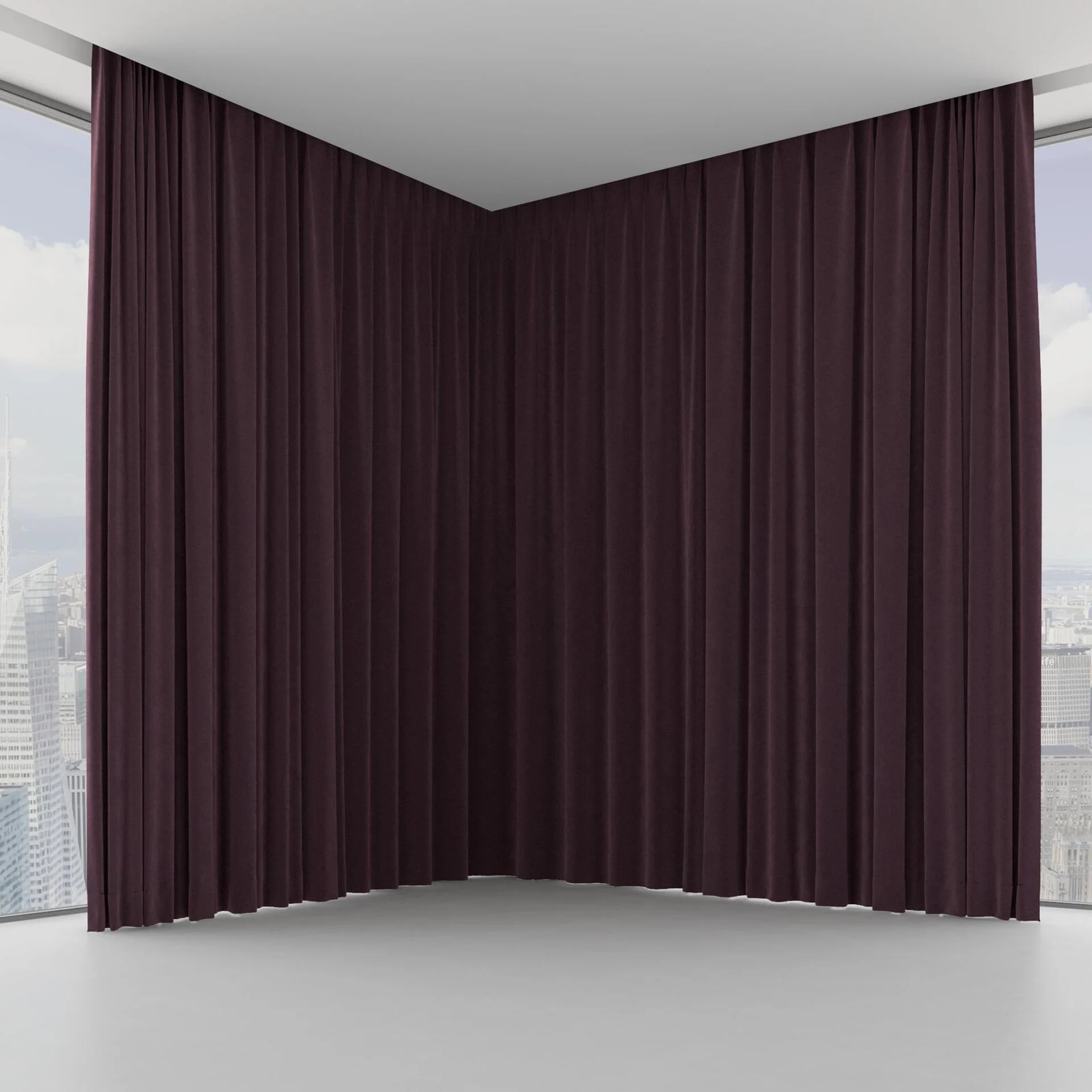Front view of Vienna Mahogany, on hidden rail