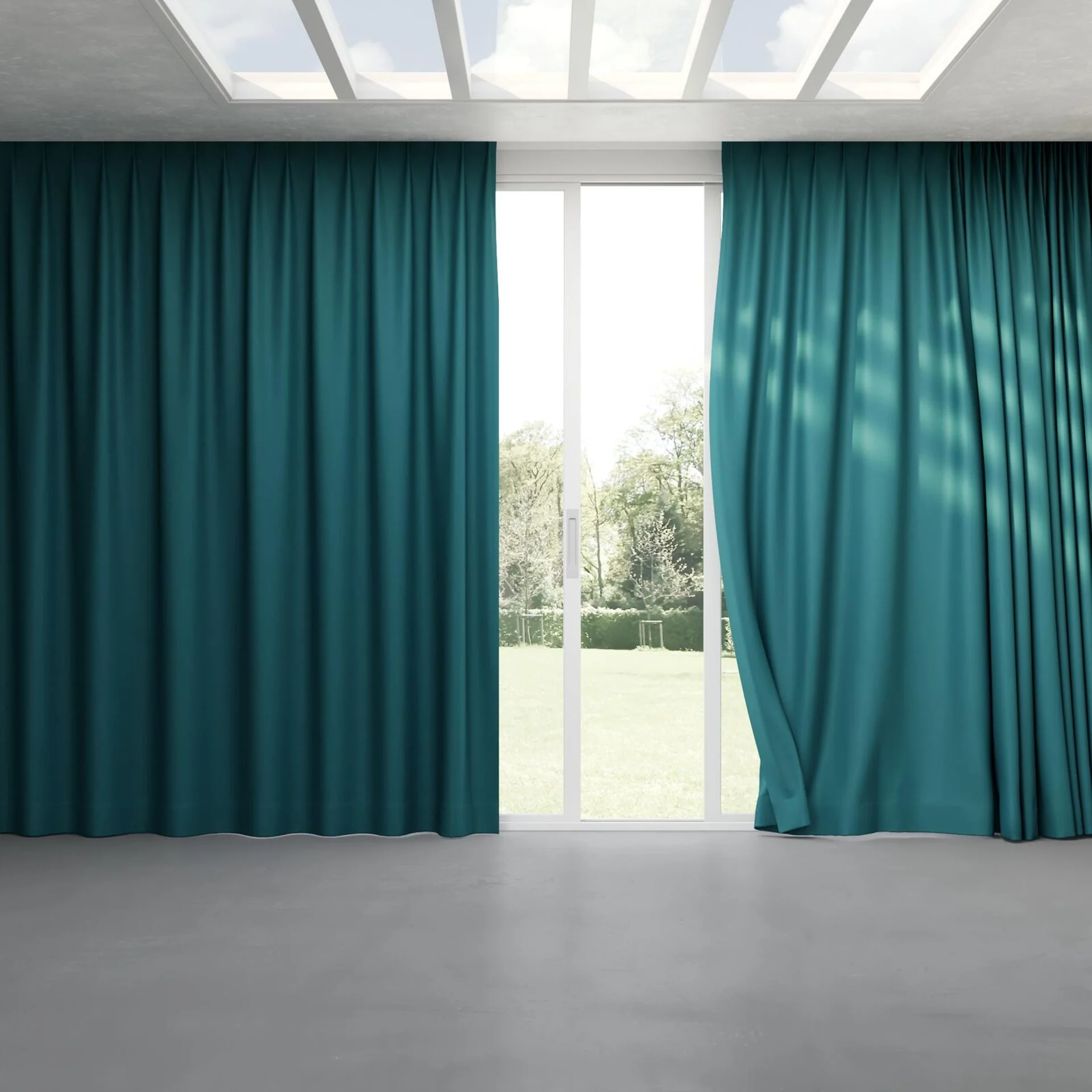 Full view of Urban Peacock, pinch pleat