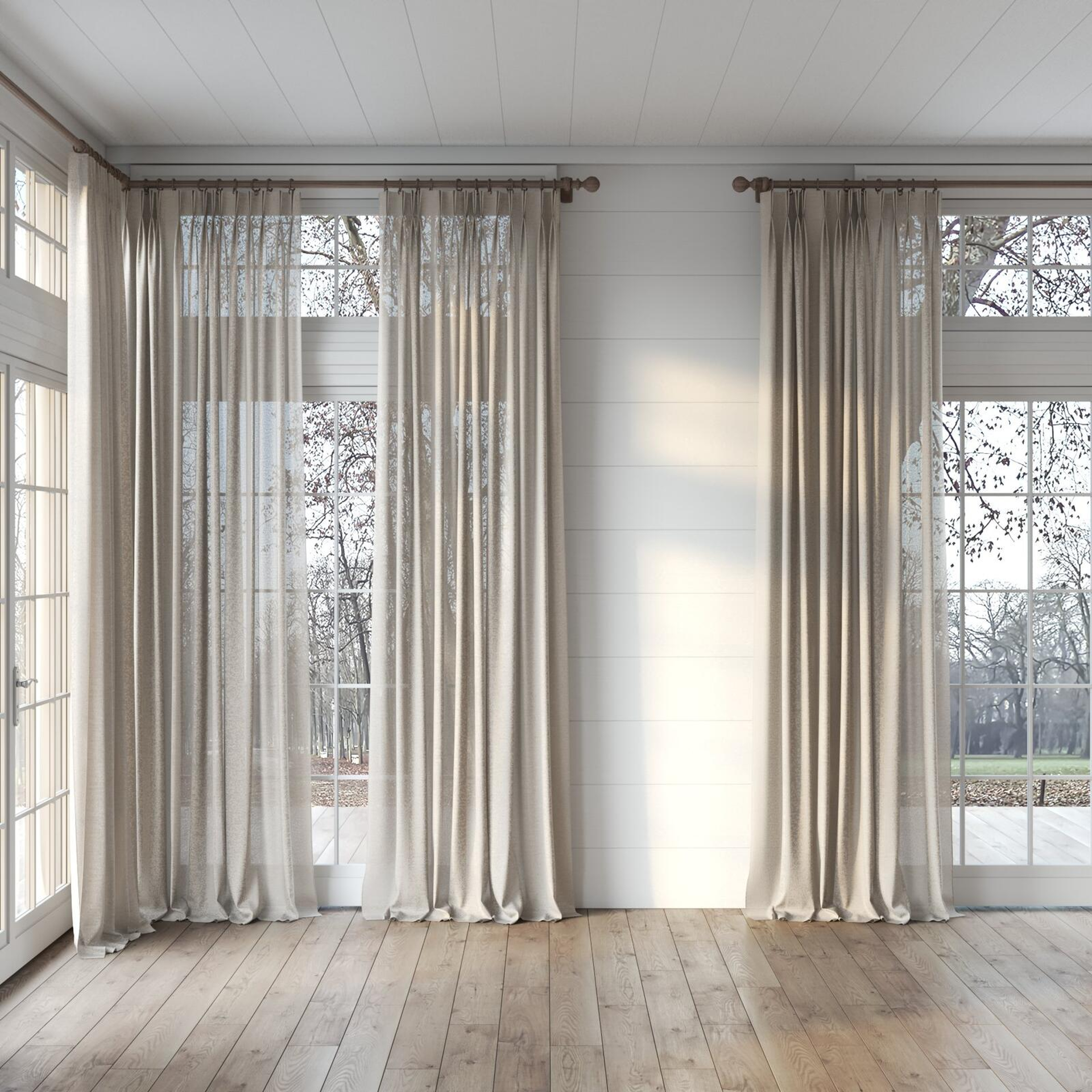 Full view of Revel Clay, puddled, on curtain rod