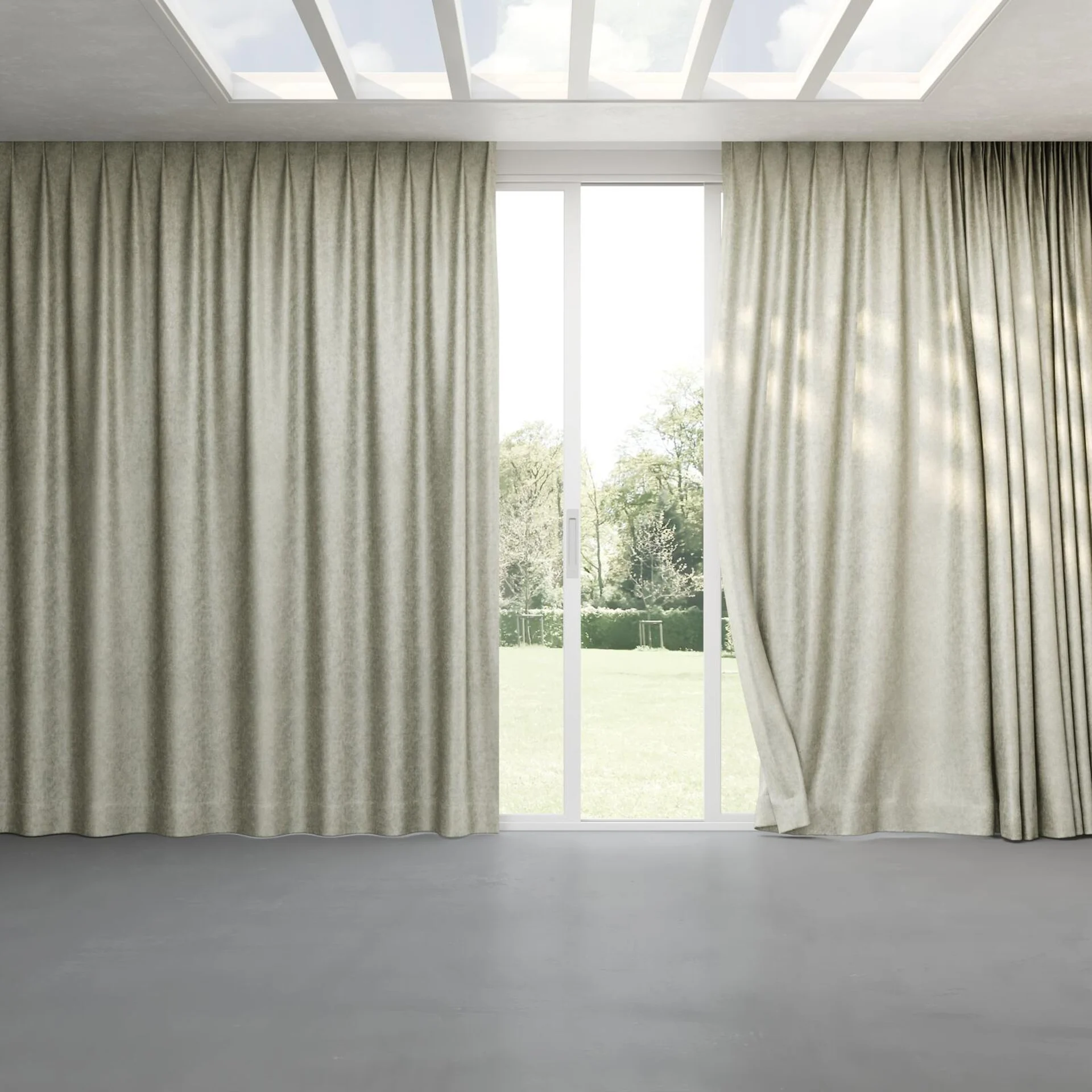 Full view of Renaissance Mineral, pinch pleat