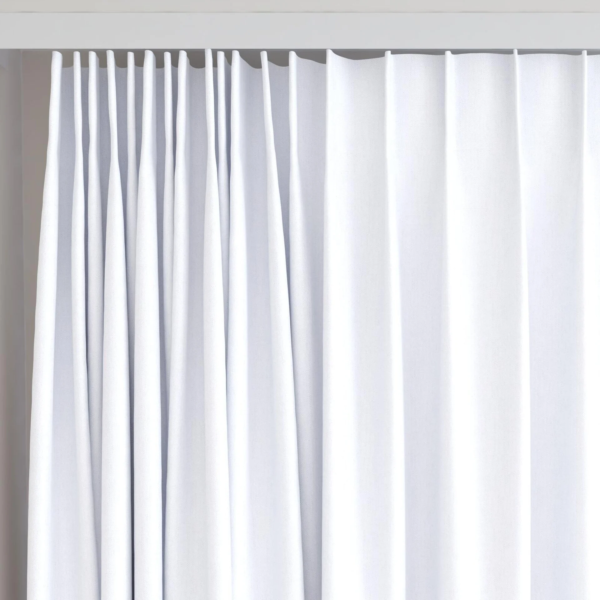 Top view of Retreat Blackout Cotton, on curtain rail