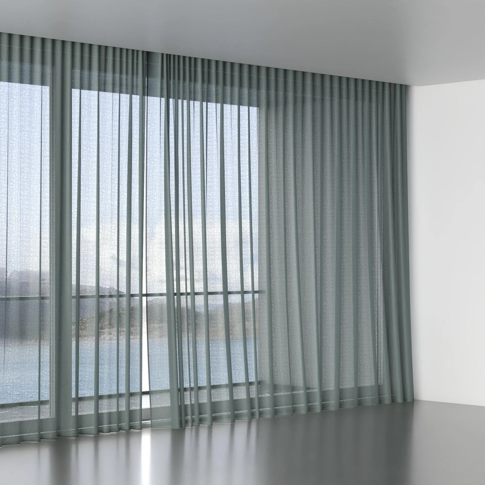Full view of Kanso Stonewash Mineral, wave pleat