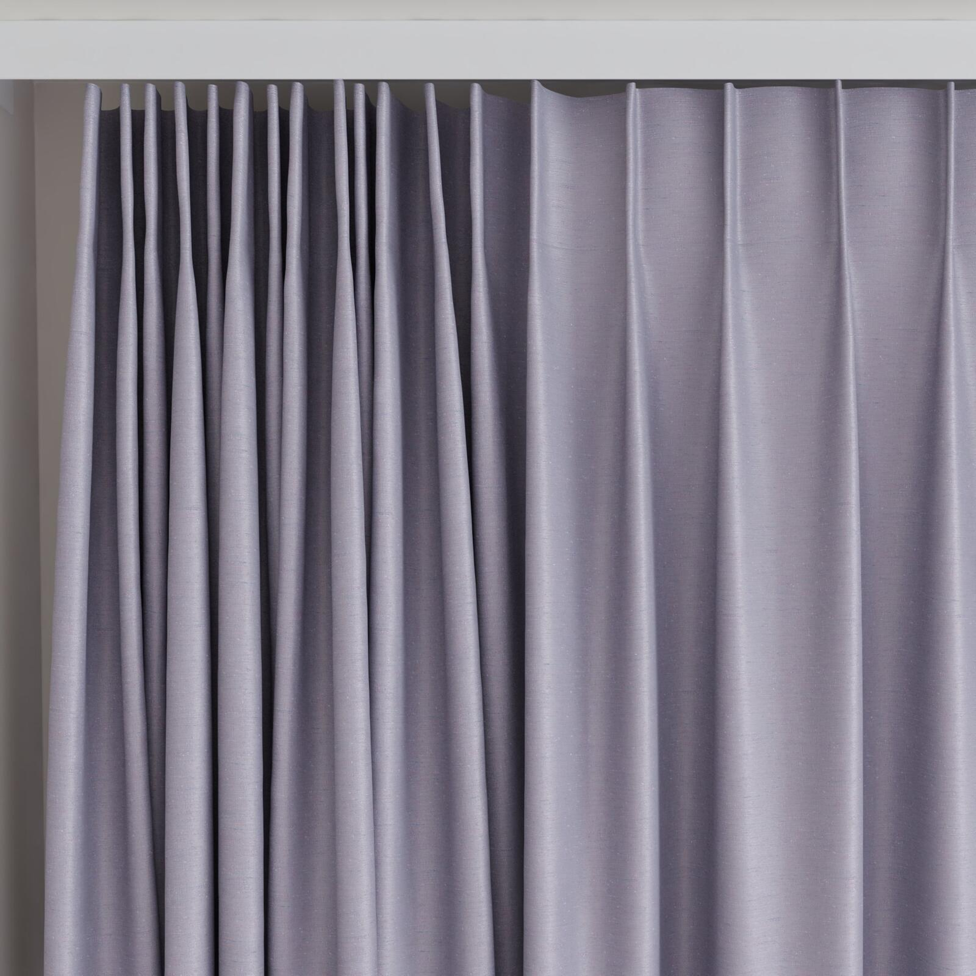 Top view of Silk Road Opal, on curtain rail