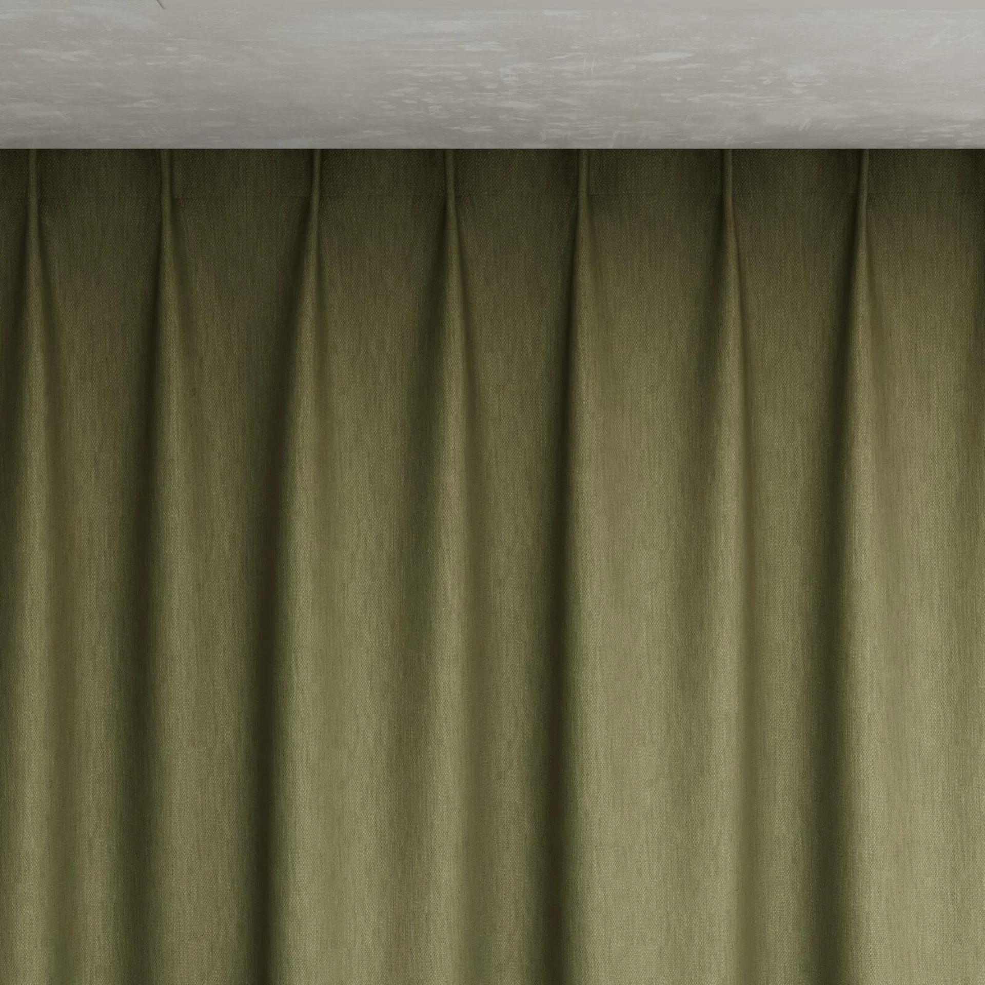 Top view of Cordoba Moss, pinch pleat