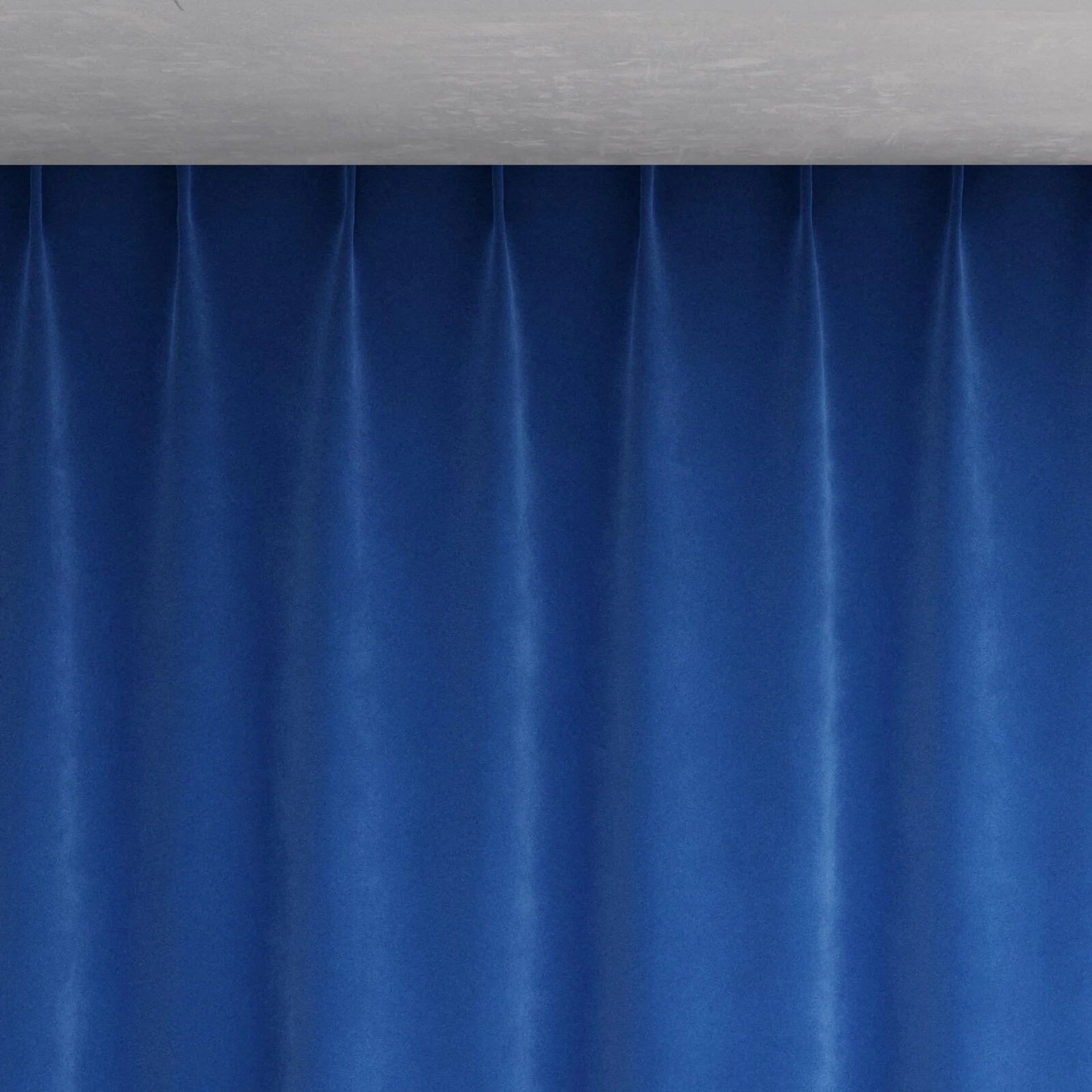 Top view of Lux Velvet Blue 8807, pinch pleat