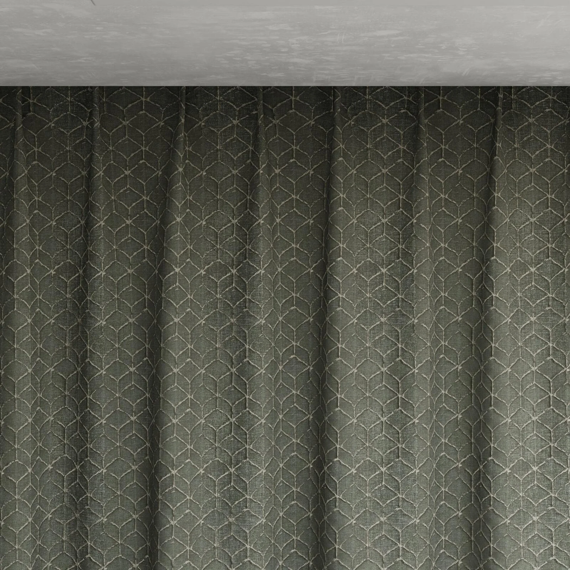 Top view of Momentous Pewter, pinch pleat