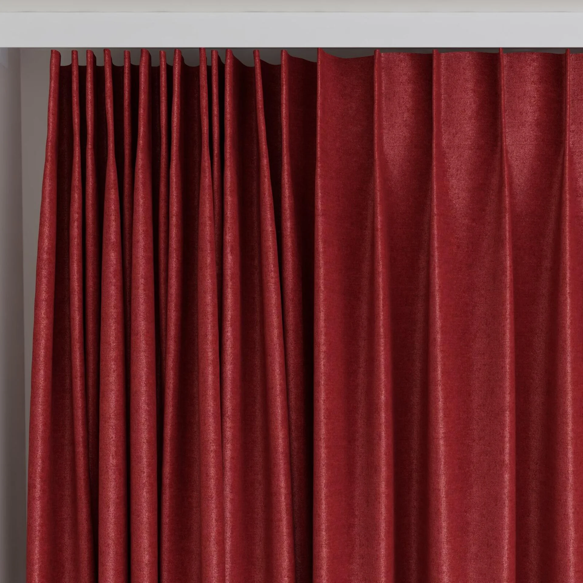 Top view of Drama Pompeian, on curtain rail