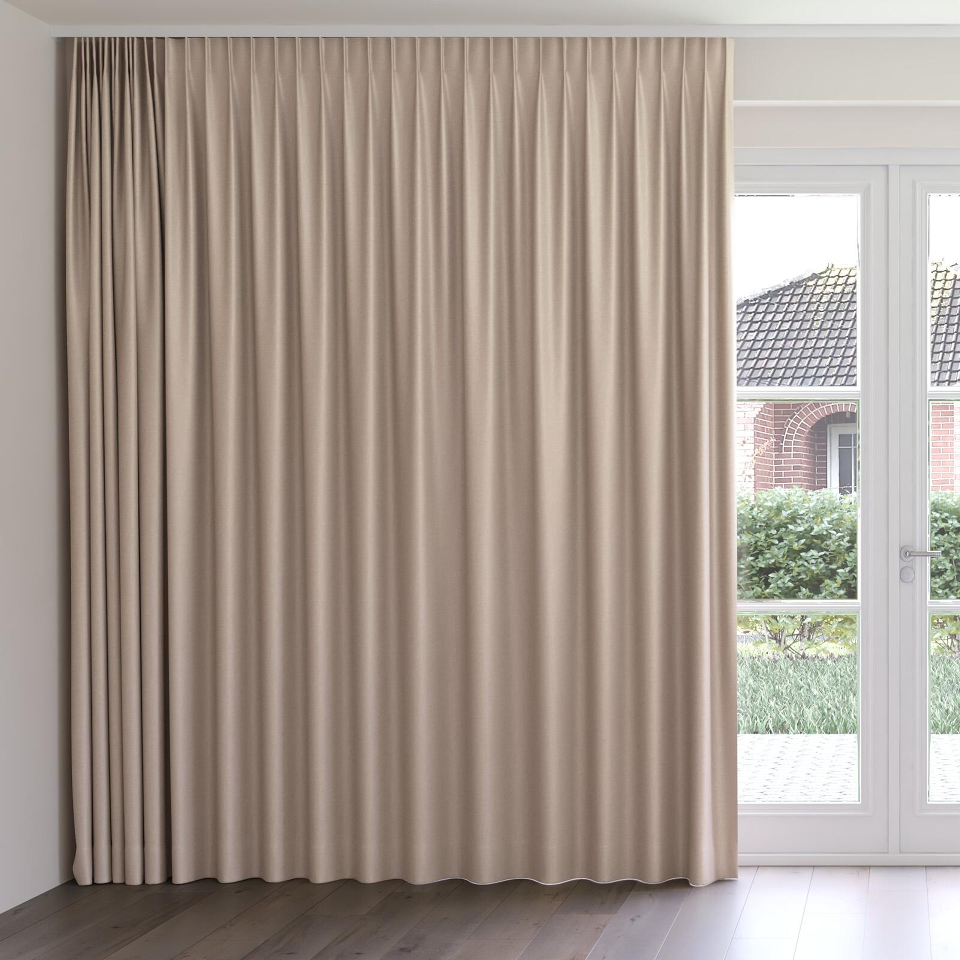 Front view of Atelier Blush, on curtain rail
