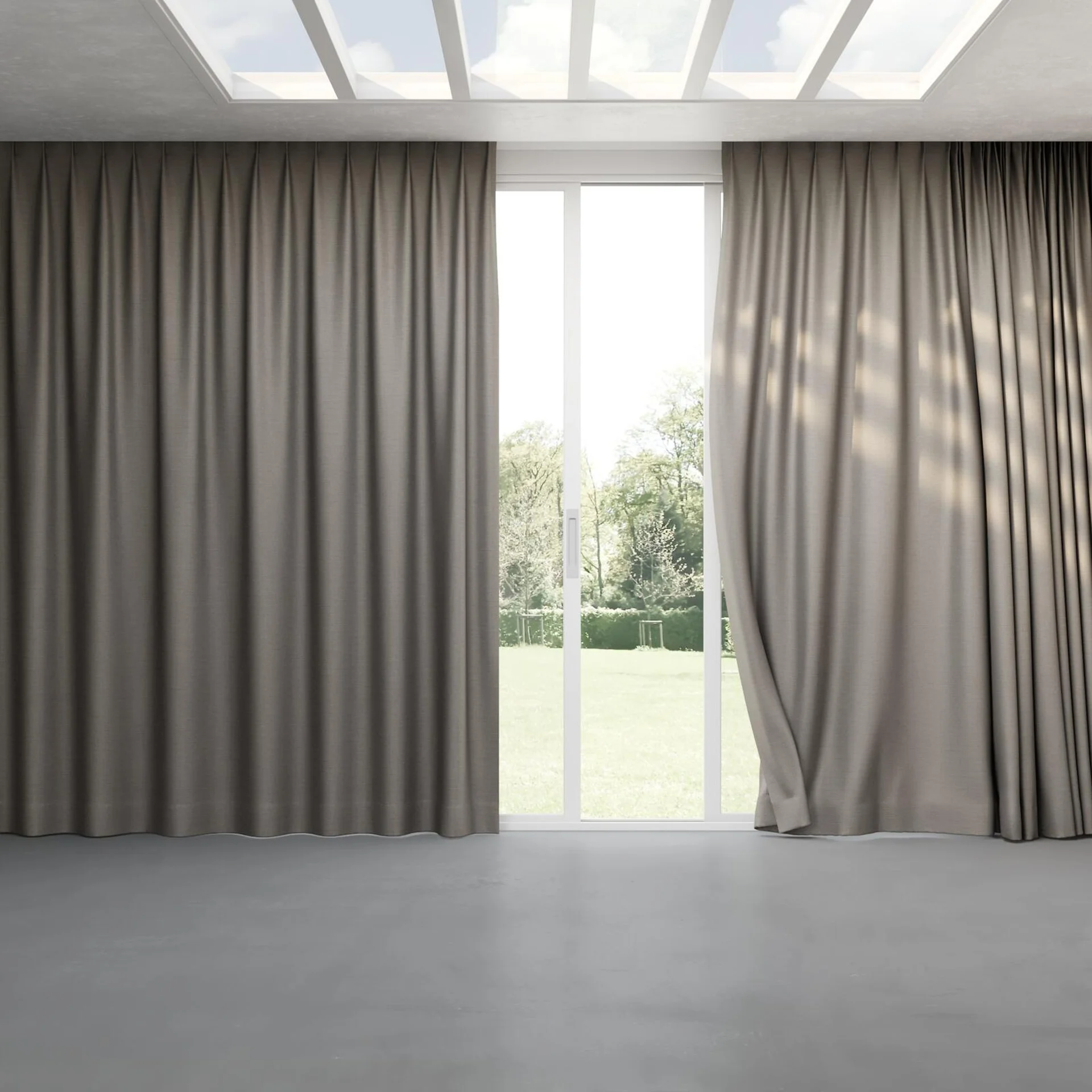 Full view of Linex Aluminium, pinch pleat
