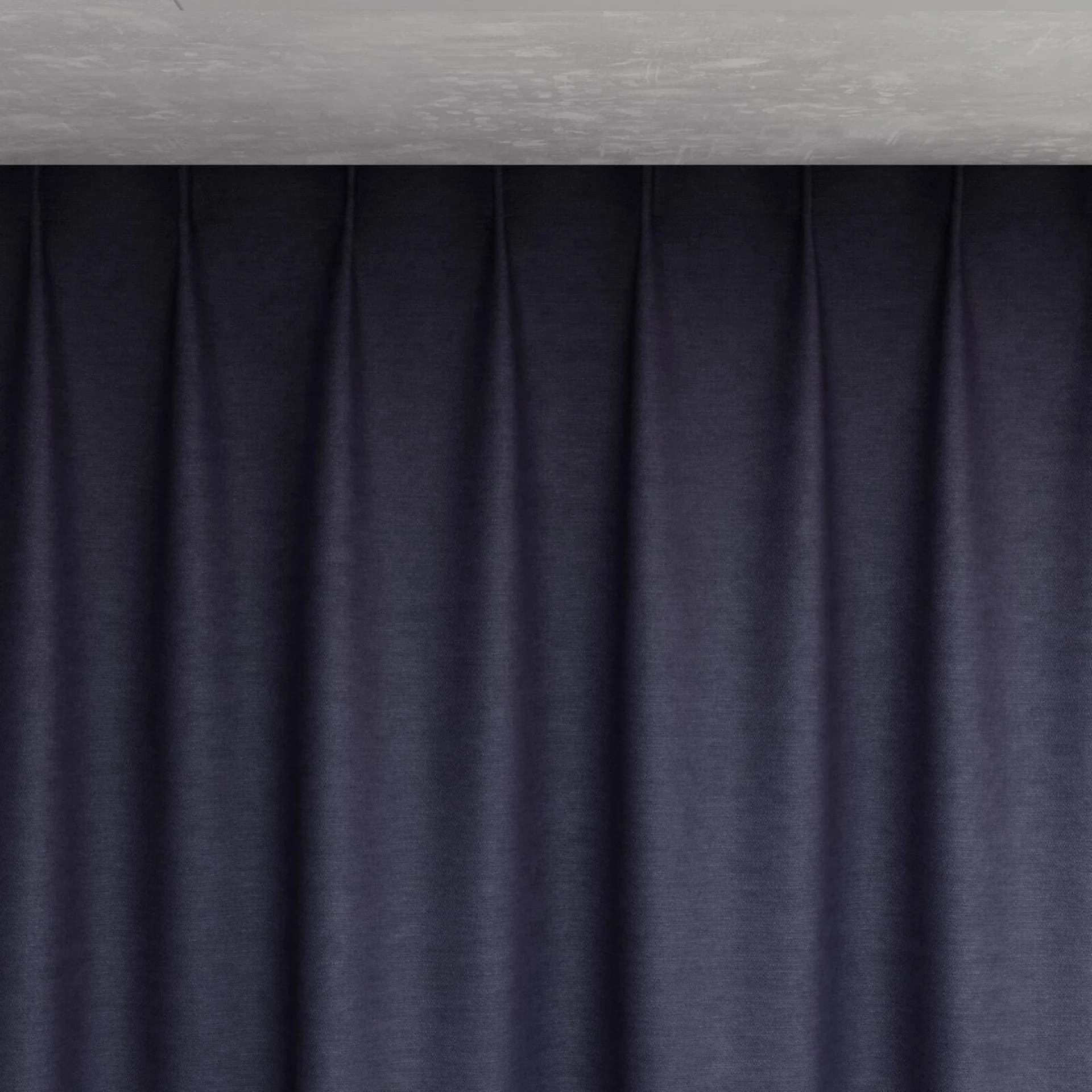 Top view of Colourwash Navy, pinch pleat