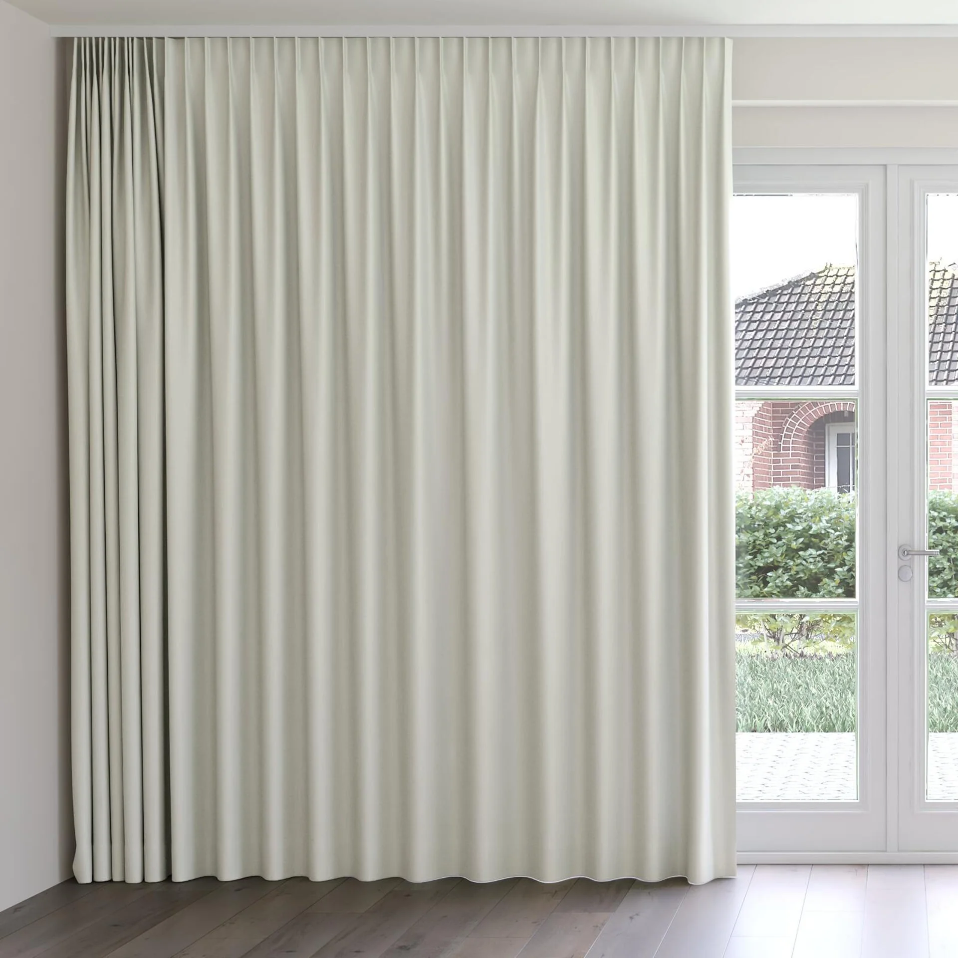 Front view of Grove Fog, on curtain rail