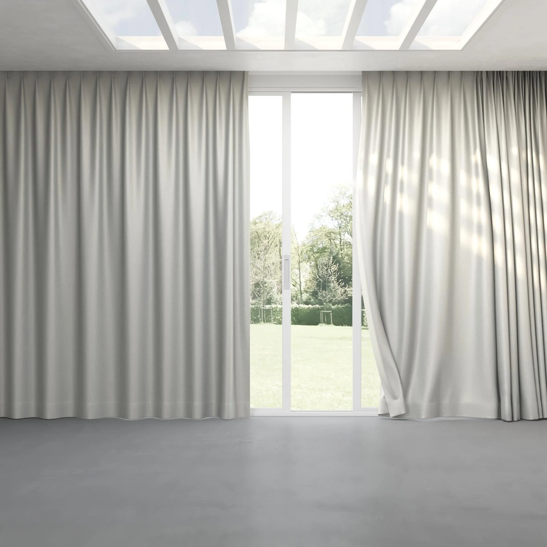 Full view of Kennedy II Blackout Frost, pinch pleat