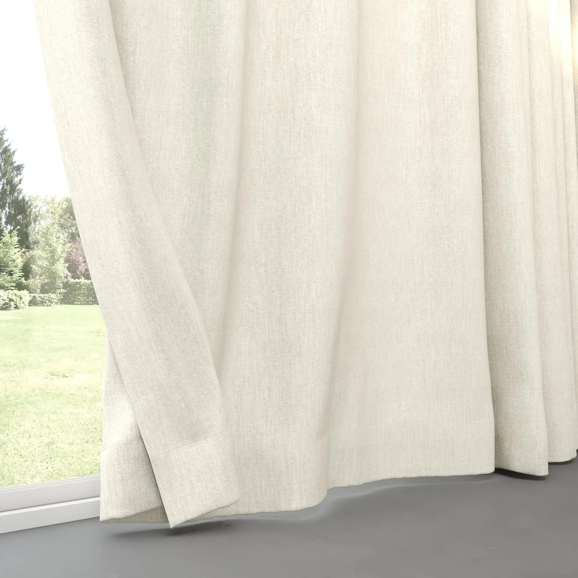 Bottom view of Trezor Linen, pinch pleat