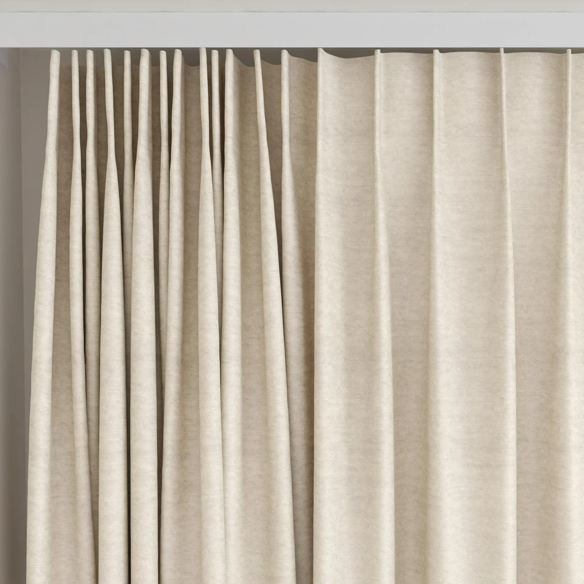Top view of Baron Raffia, on curtain rail