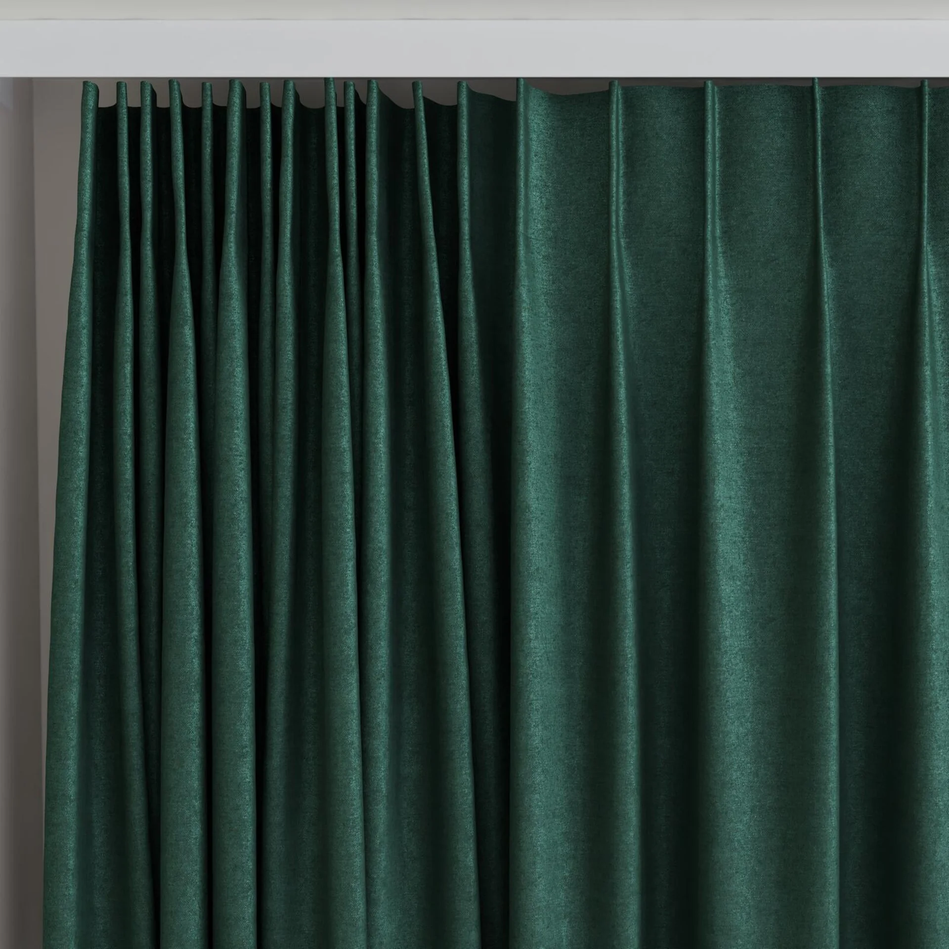 Top view of Drama Bottle, on curtain rail