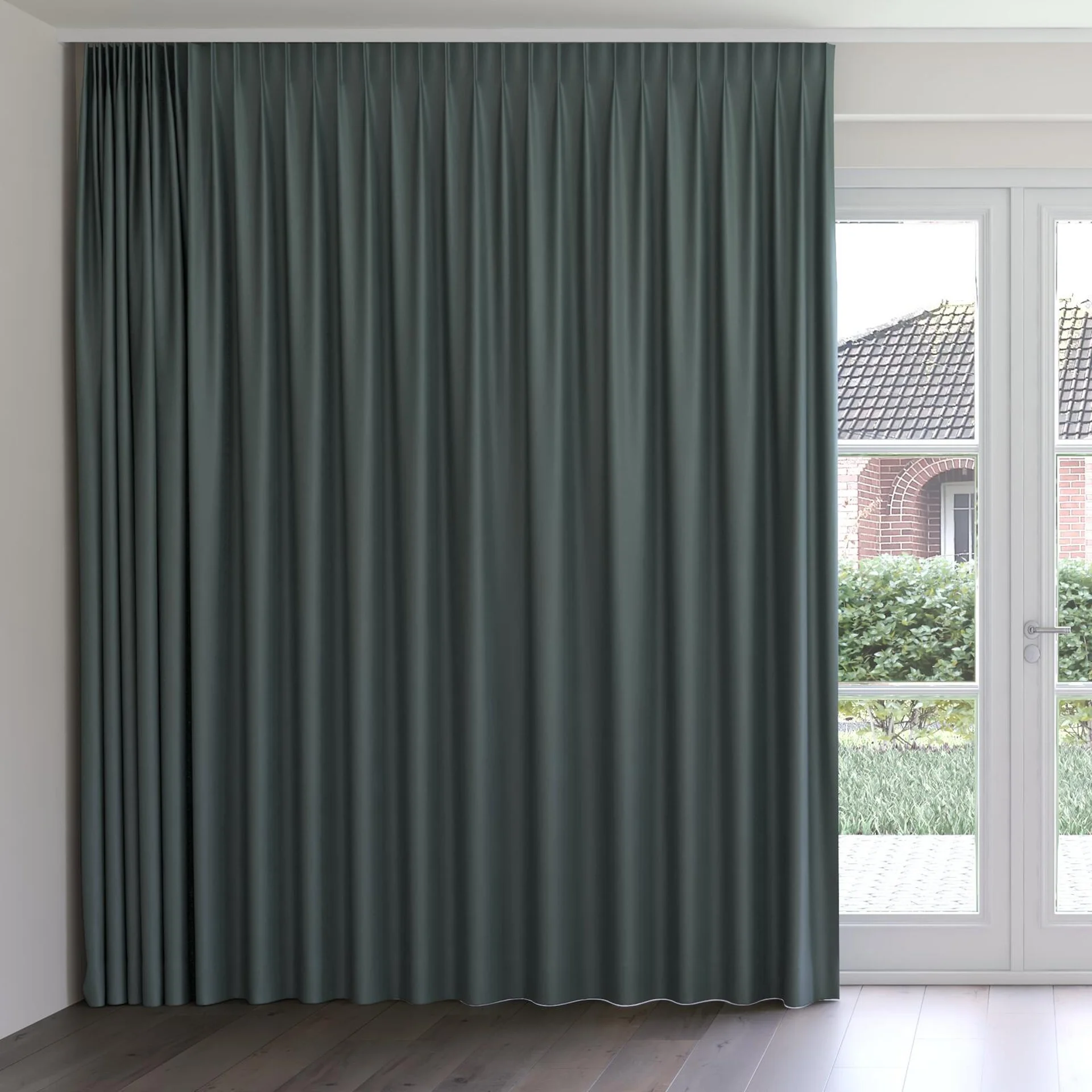 Front view of Infinite Kelp, on curtain rail