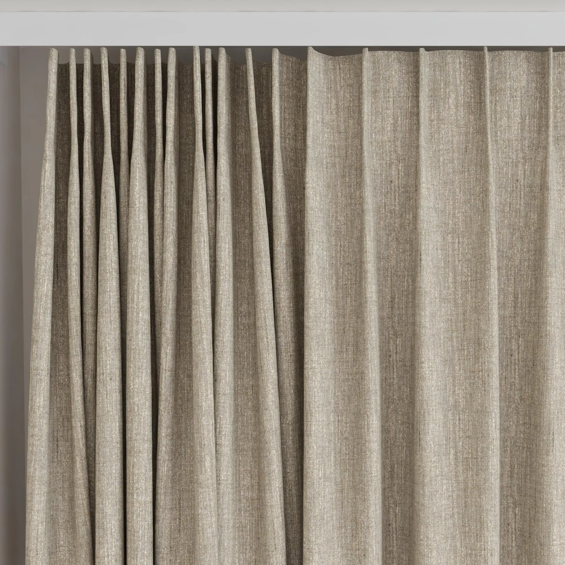 Top view of Dryland Stucco, on curtain rail