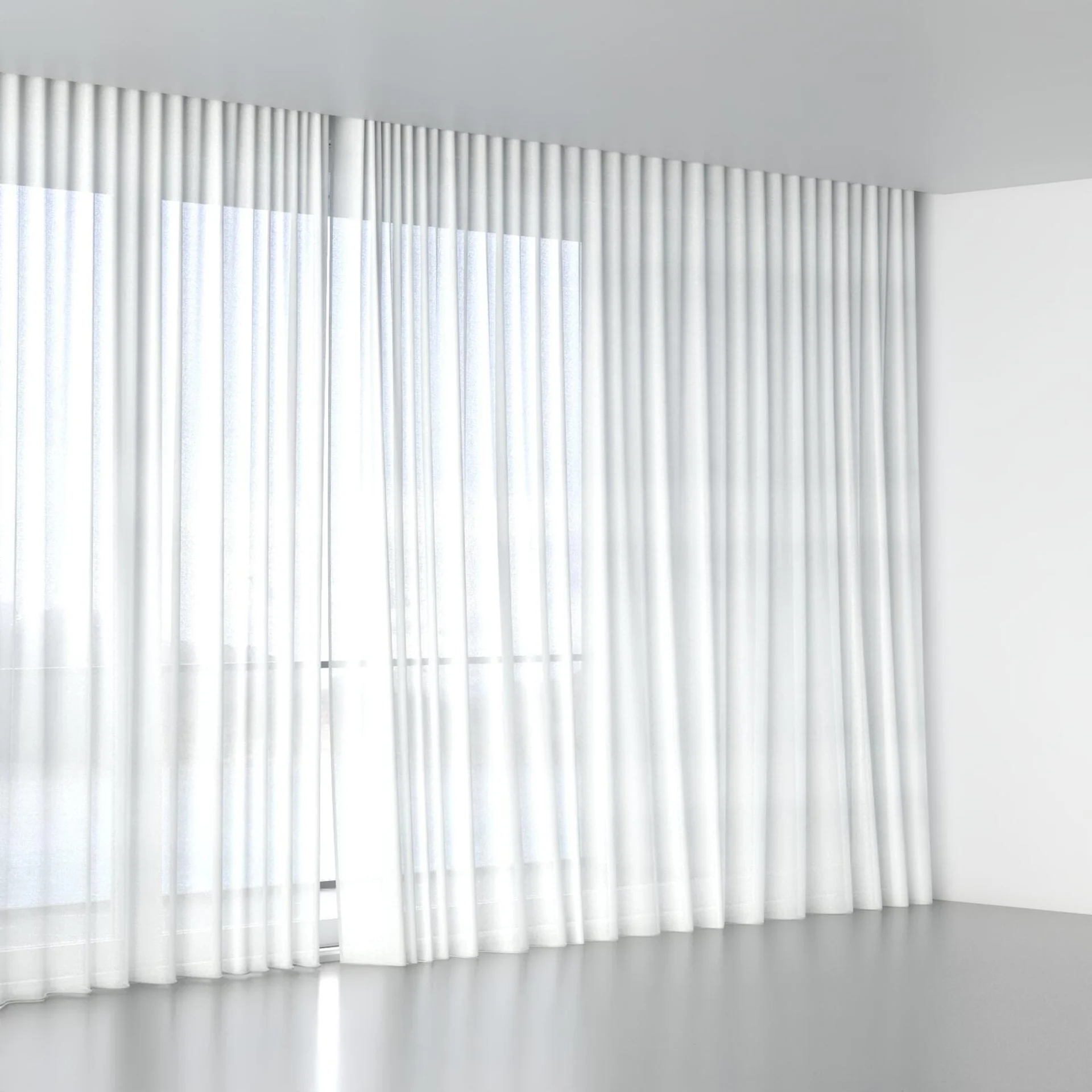 Full view of Open Alabaster, wave pleat