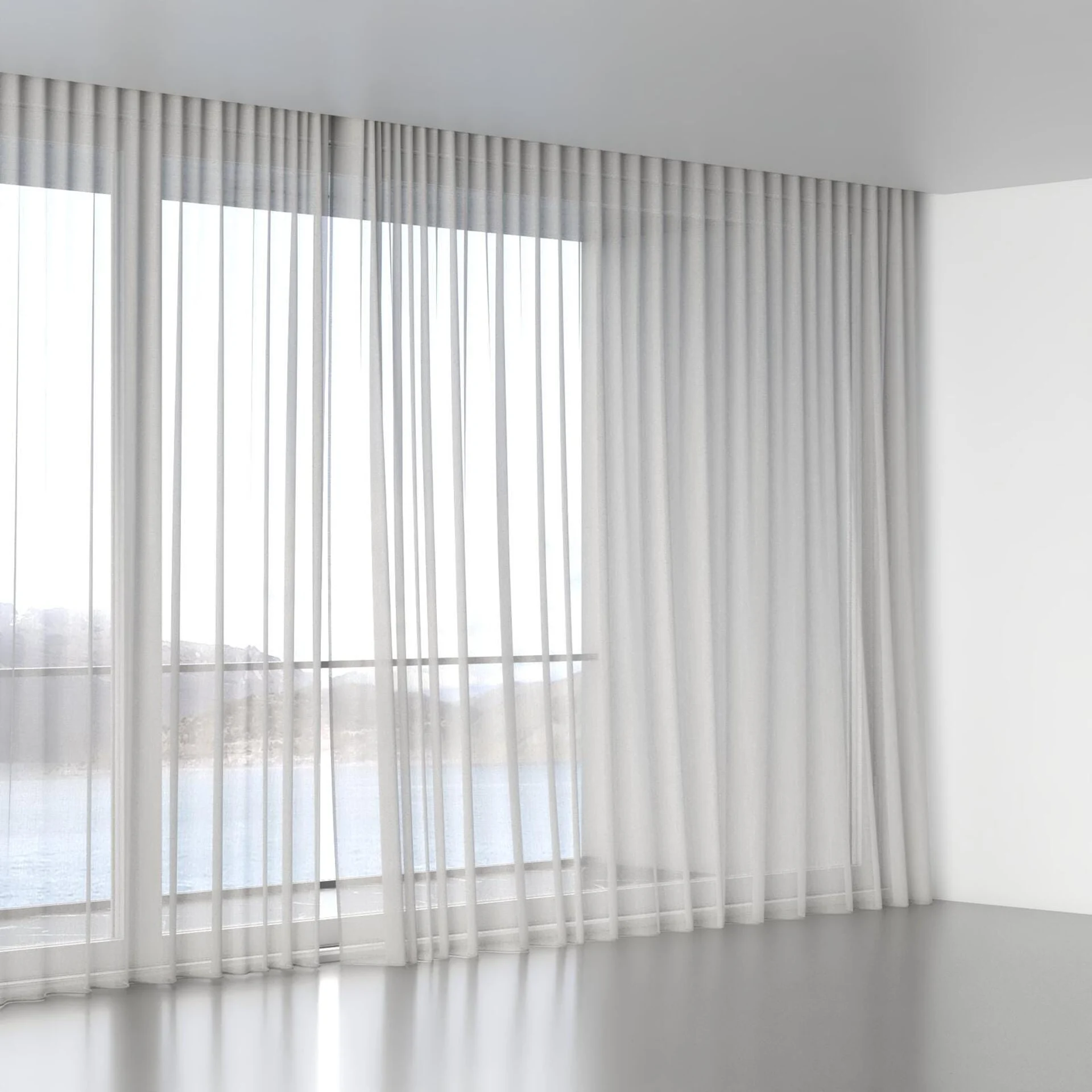 Full view of Mayfair Concrete, wave pleat