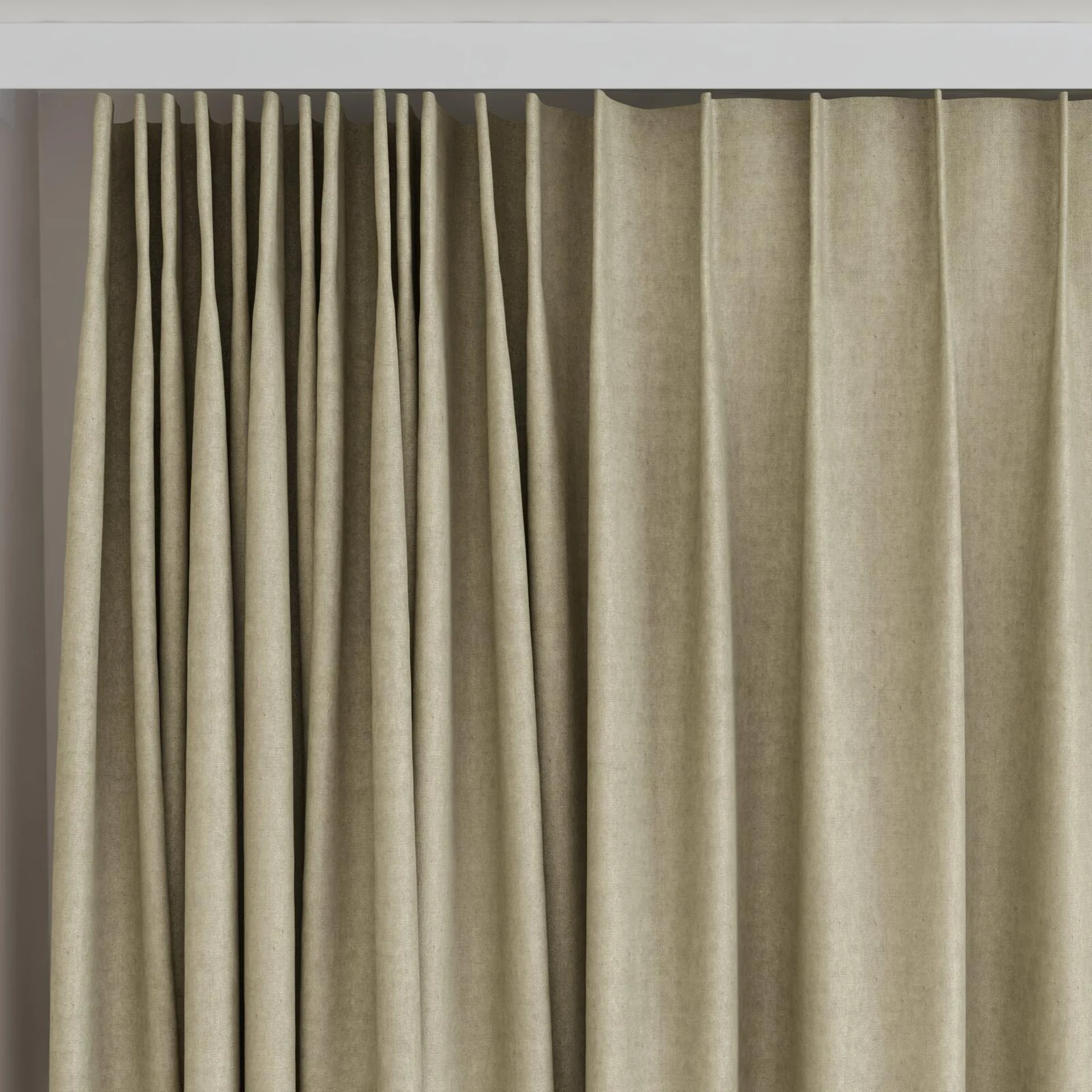Top view of Monterey Whisper, on curtain rail