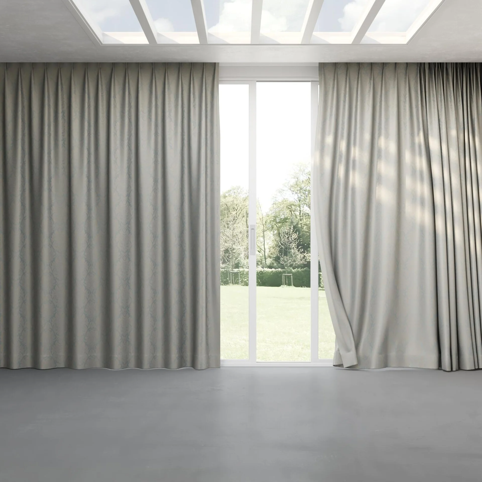 Full view of Jaborine Mineral, pinch pleat
