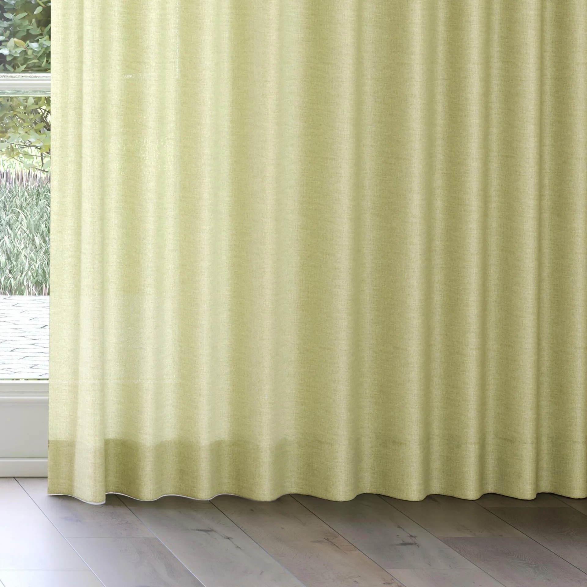 Bottom view of Motion Moss, on curtain rail