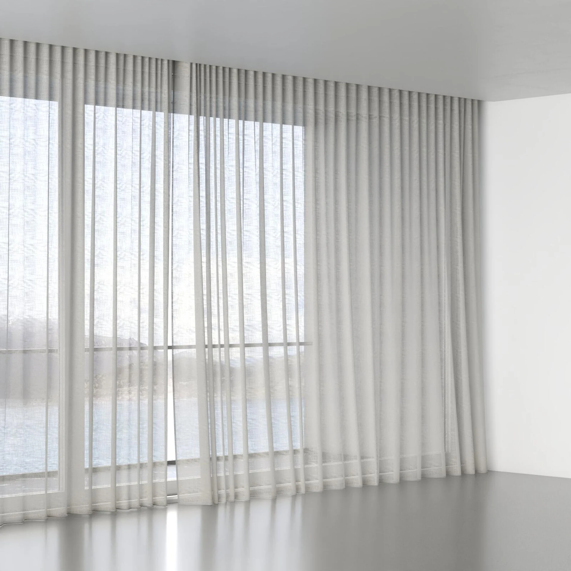 Full view of Verdant Peppercorn, wave pleat