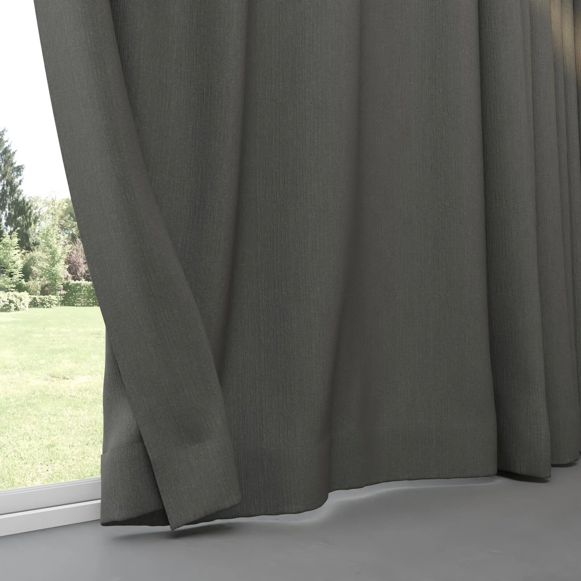Bottom view of Northstar Charcoal, pinch pleat