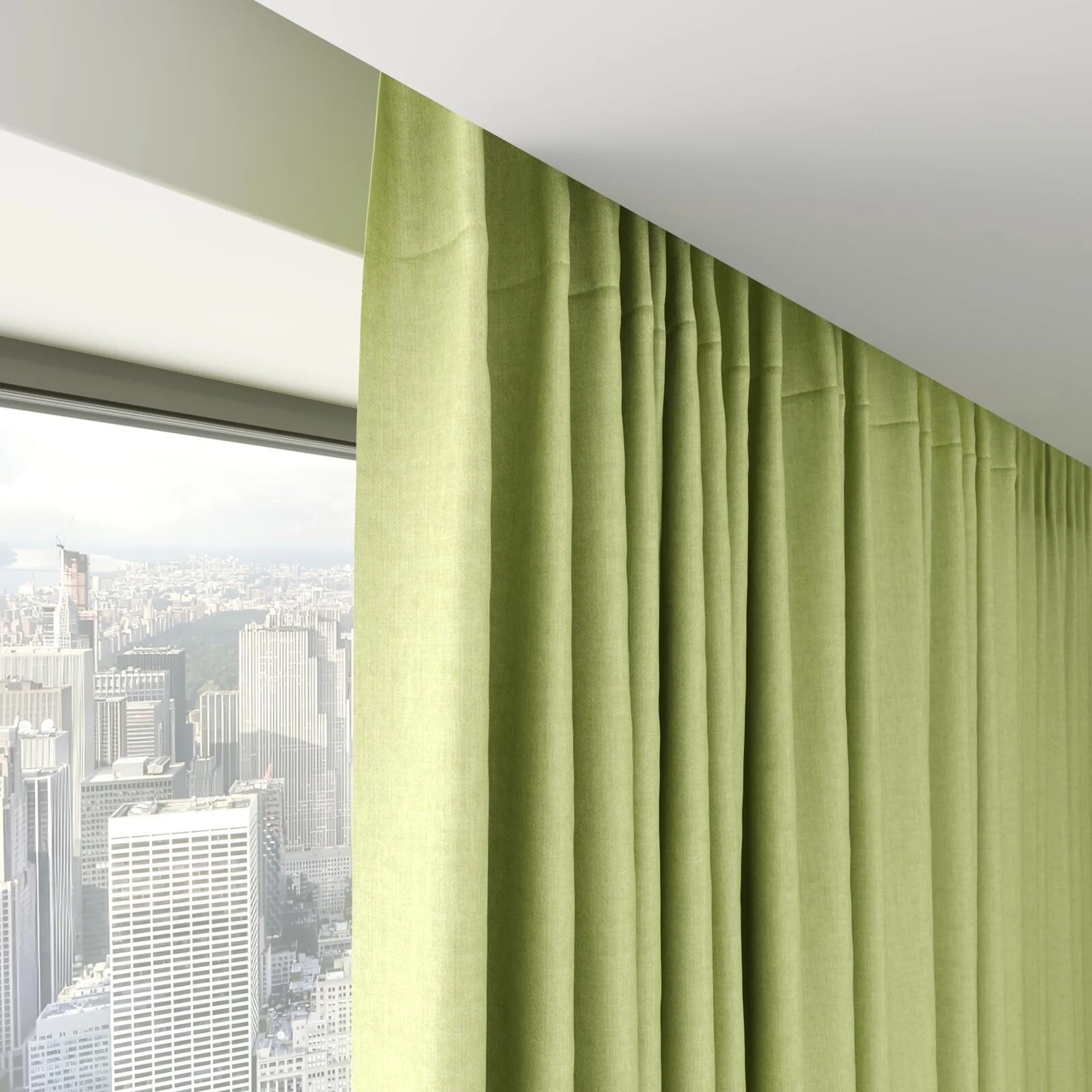 Top view of Cushy Lime, on hidden rail