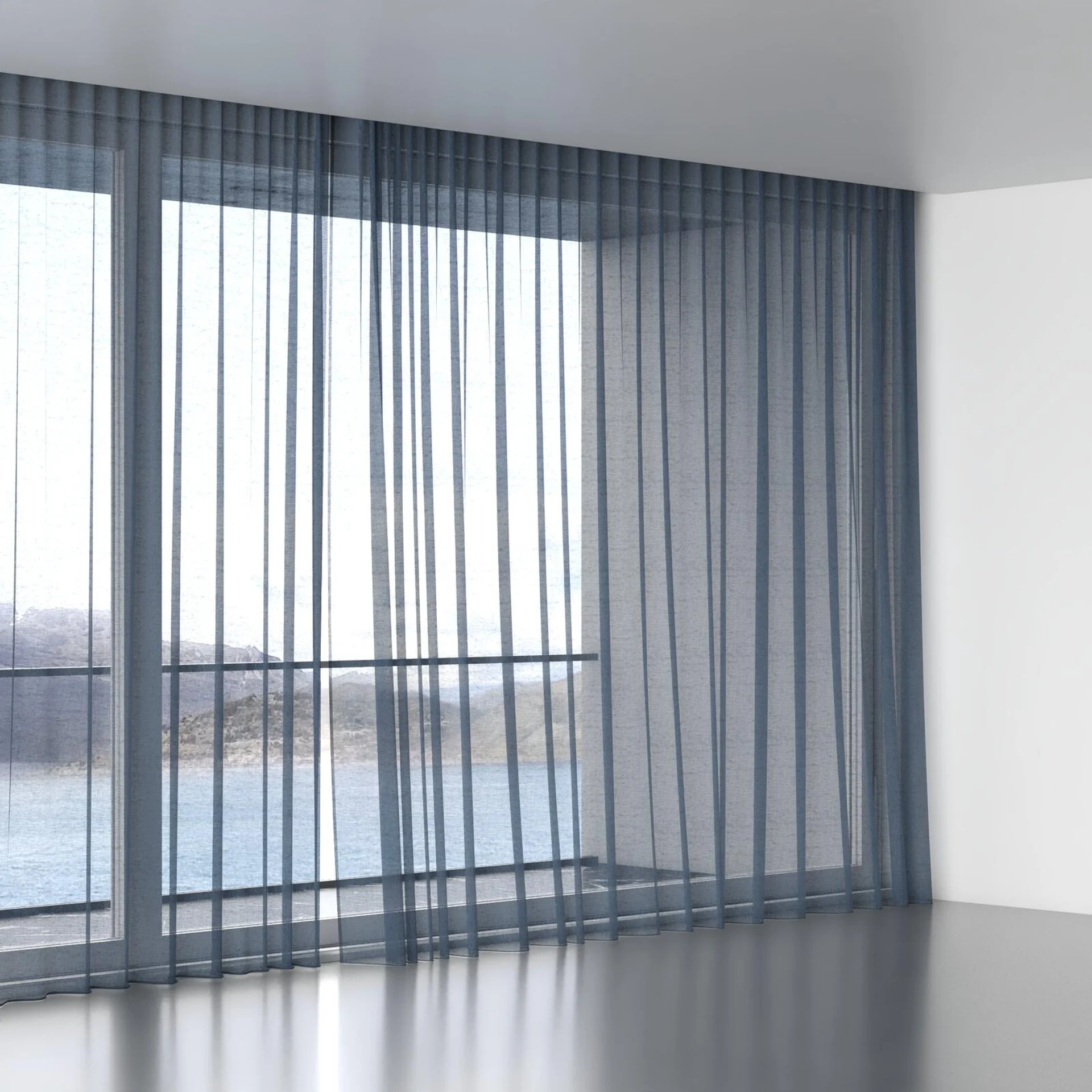 Full view of Graceful Denim, wave pleat