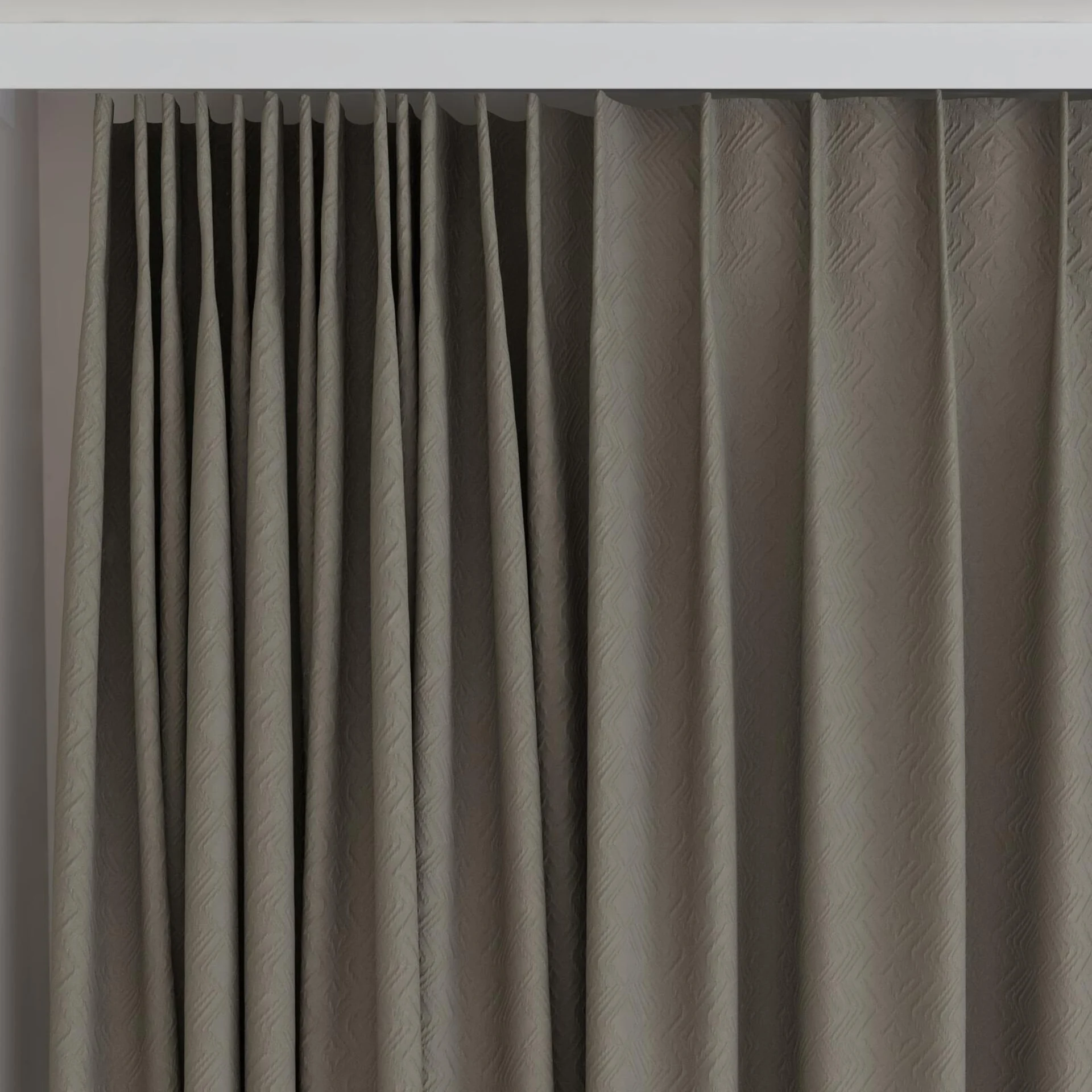 Top view of Senza Zirconium, on curtain rail