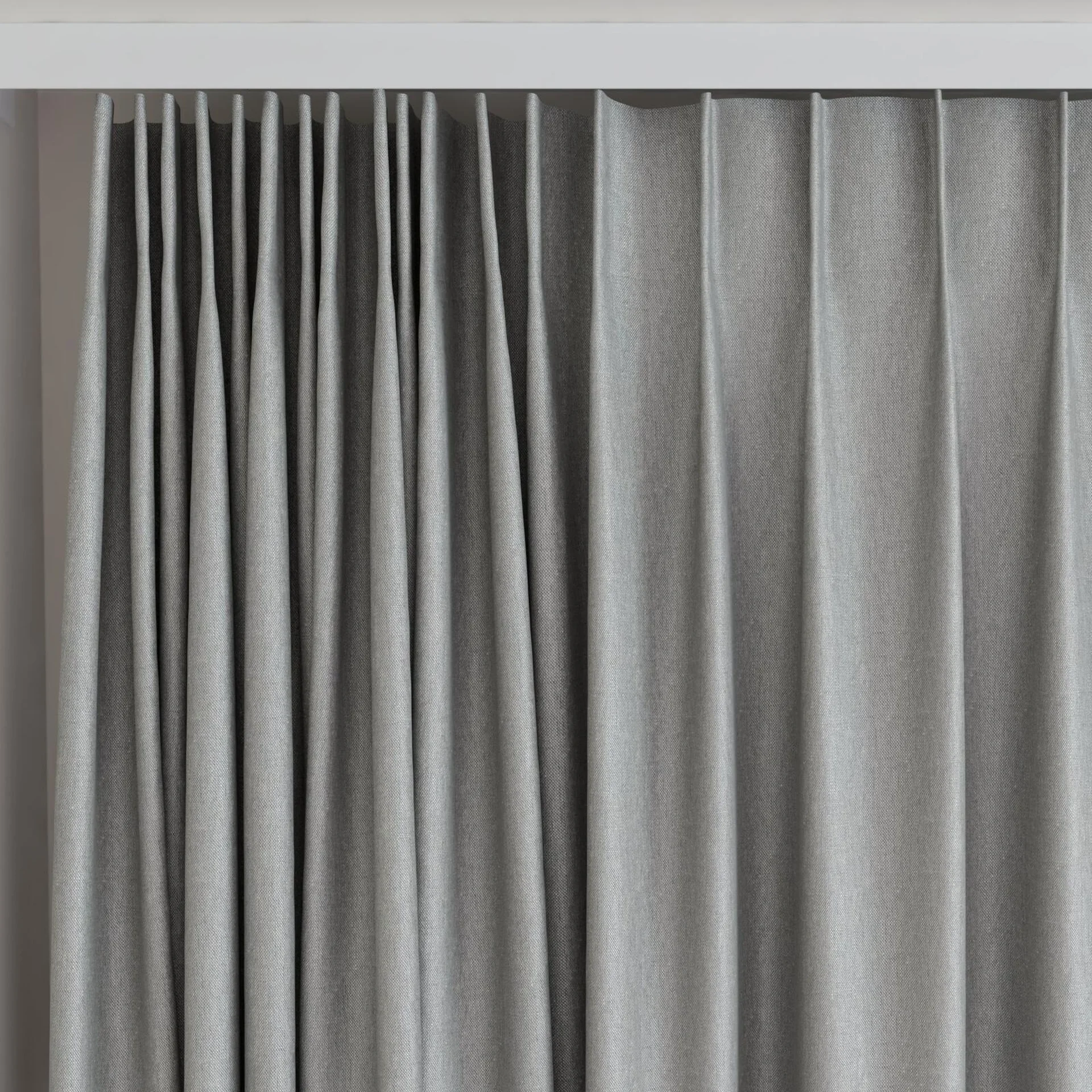 Top view of Infinite Birch, on curtain rail
