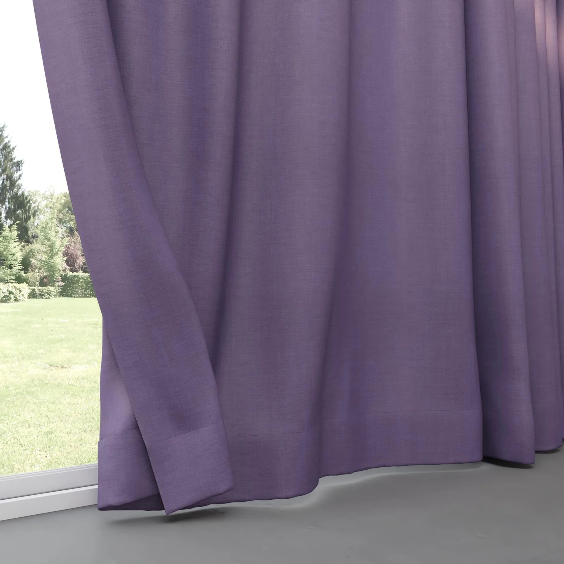 Bottom view of Loci Dim Out Blueberry, pinch pleat