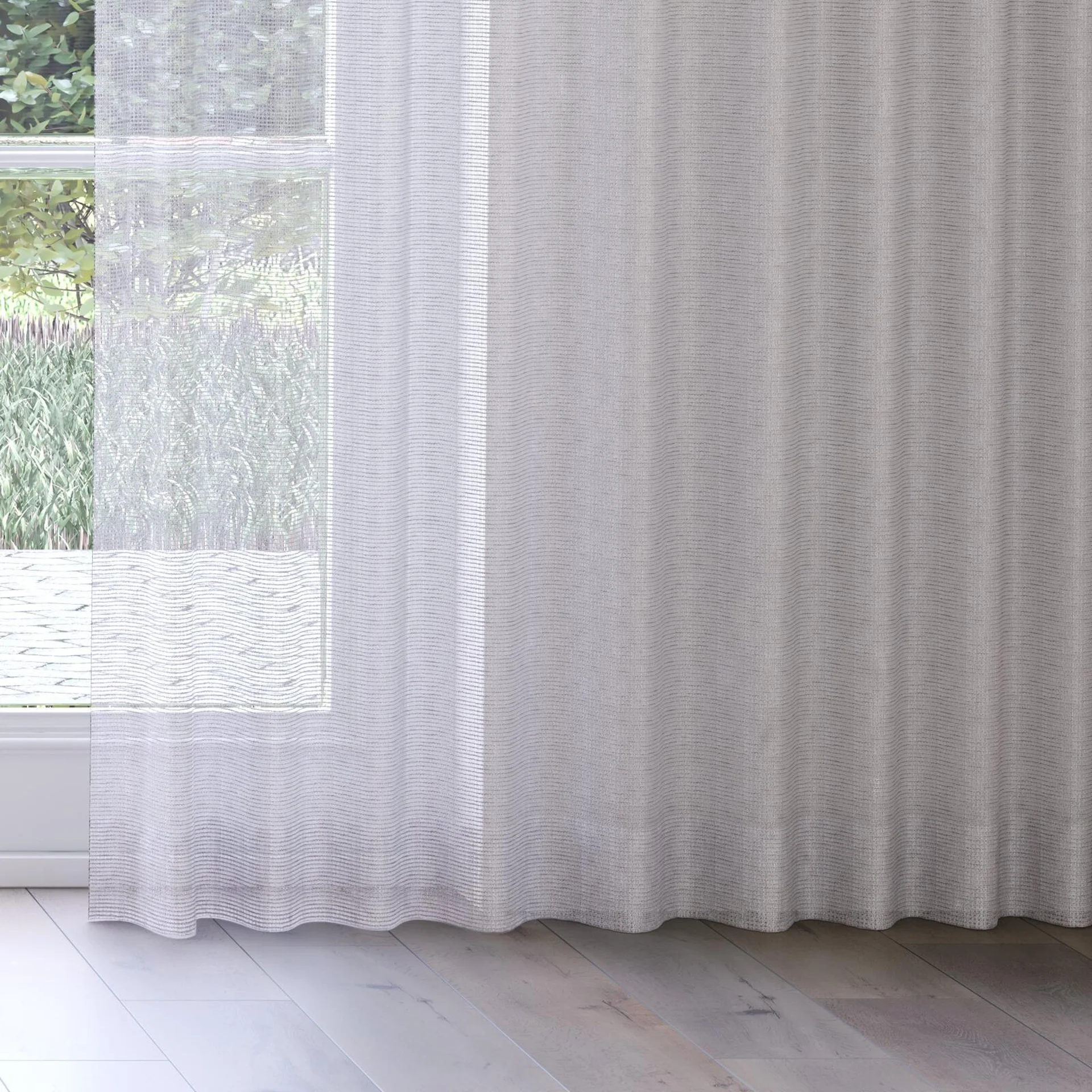 Bottom view of Jabberwocky Parma, on curtain rail