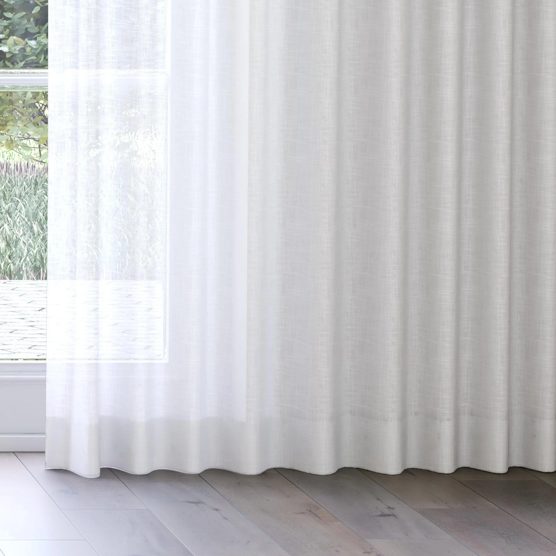 Bottom view of Release Cloud, on curtain rail