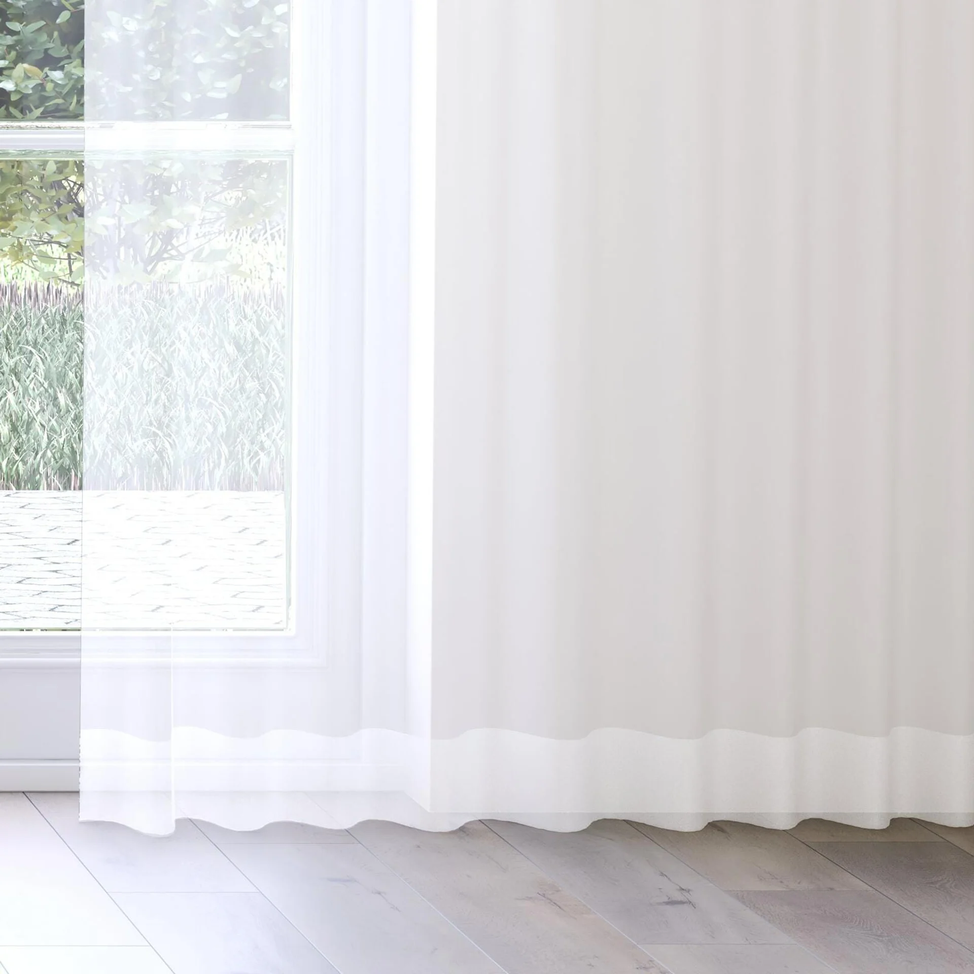 Bottom view of Xo Marble, on curtain rail