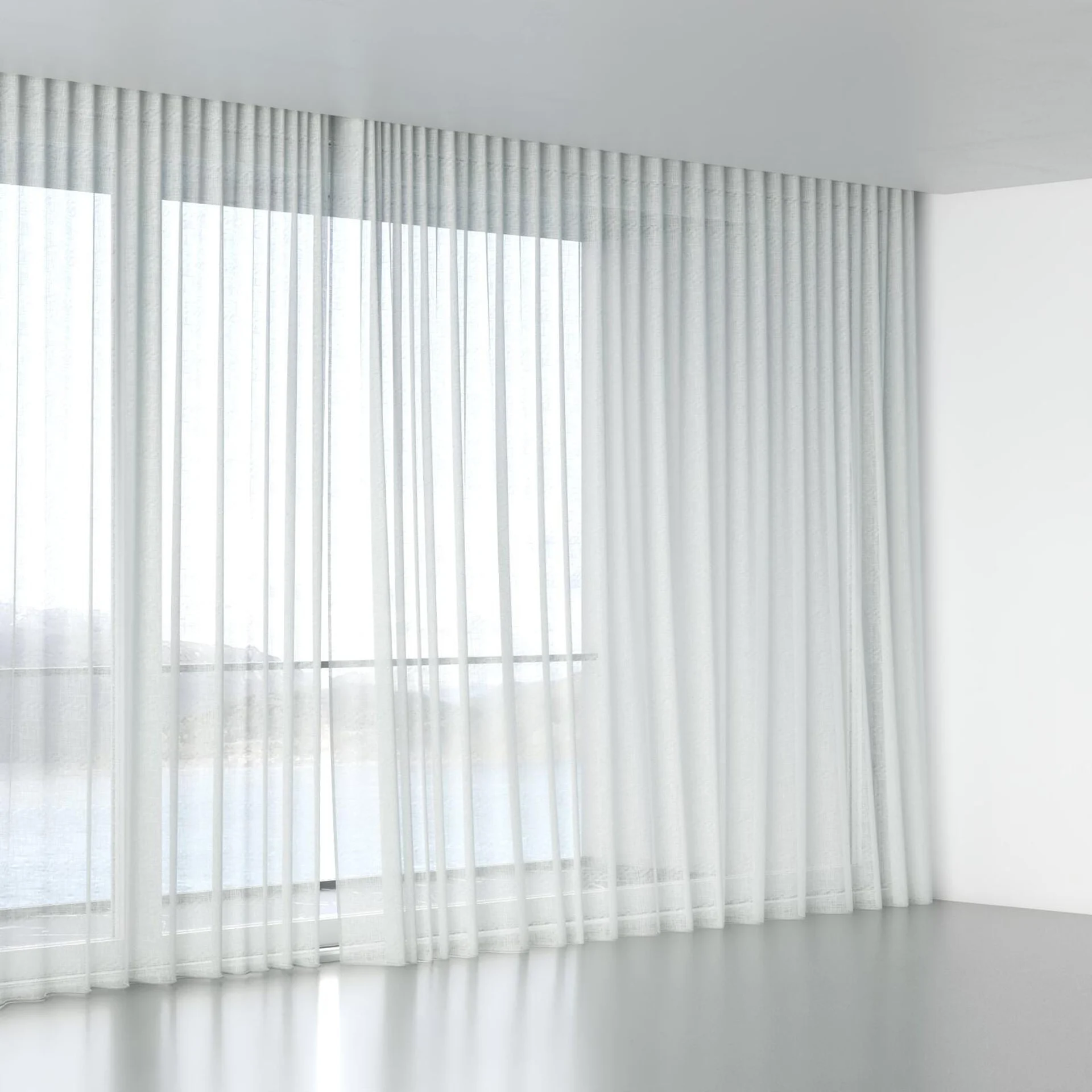 Full view of Verdant Cream, wave pleat