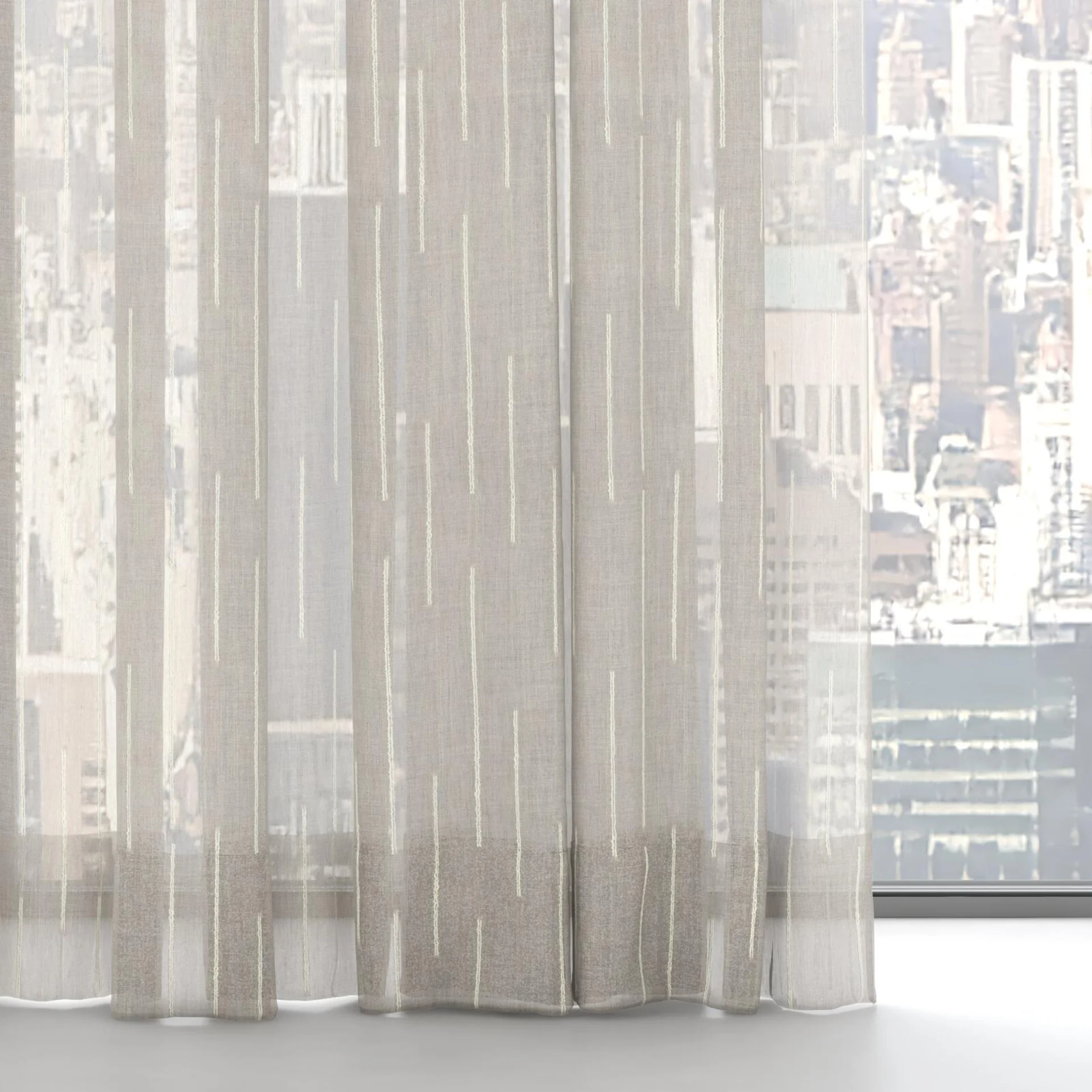 Bottom view of Salento Linen, on hidden rail
