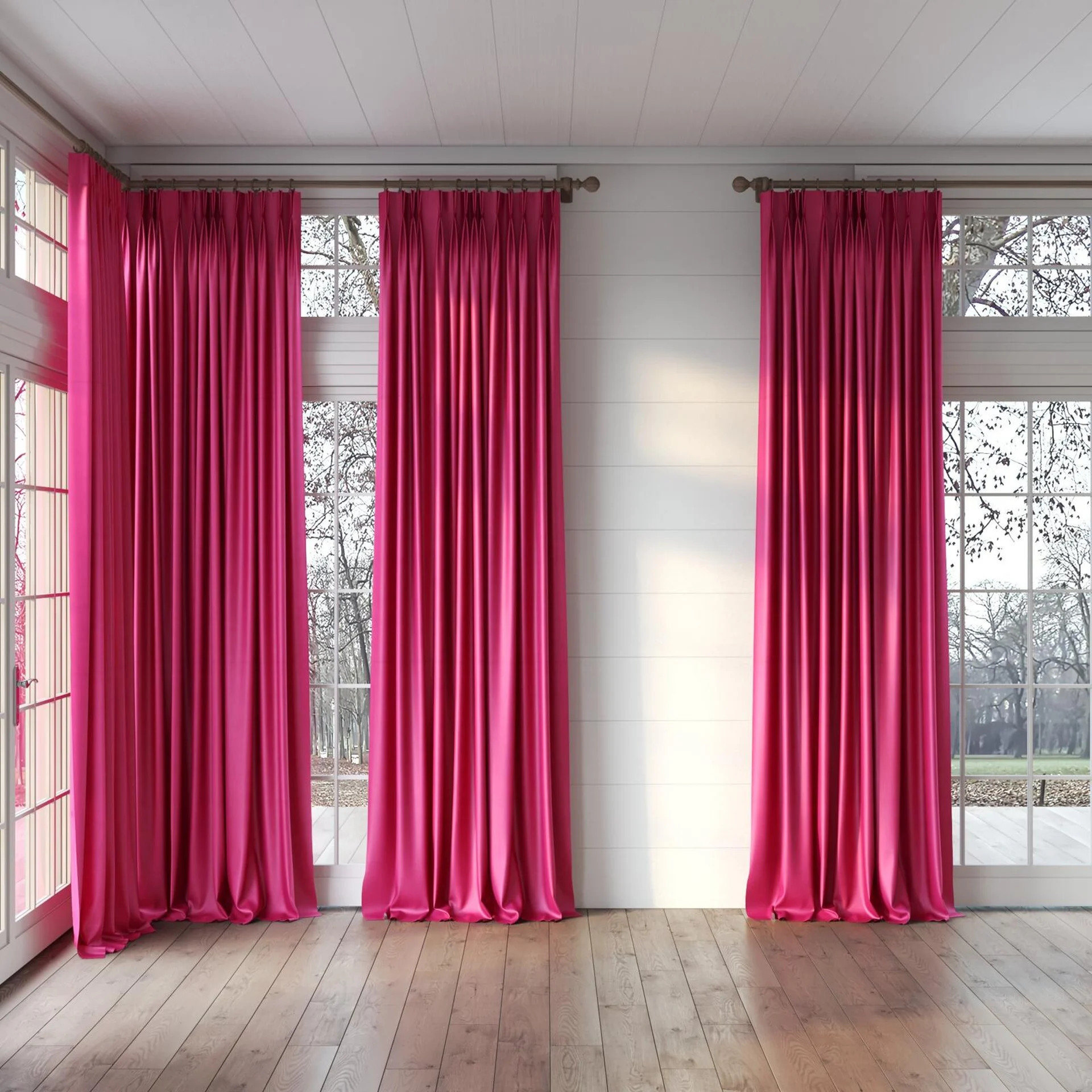 Full view of Warlock Lipstick, puddled, on curtain rod
