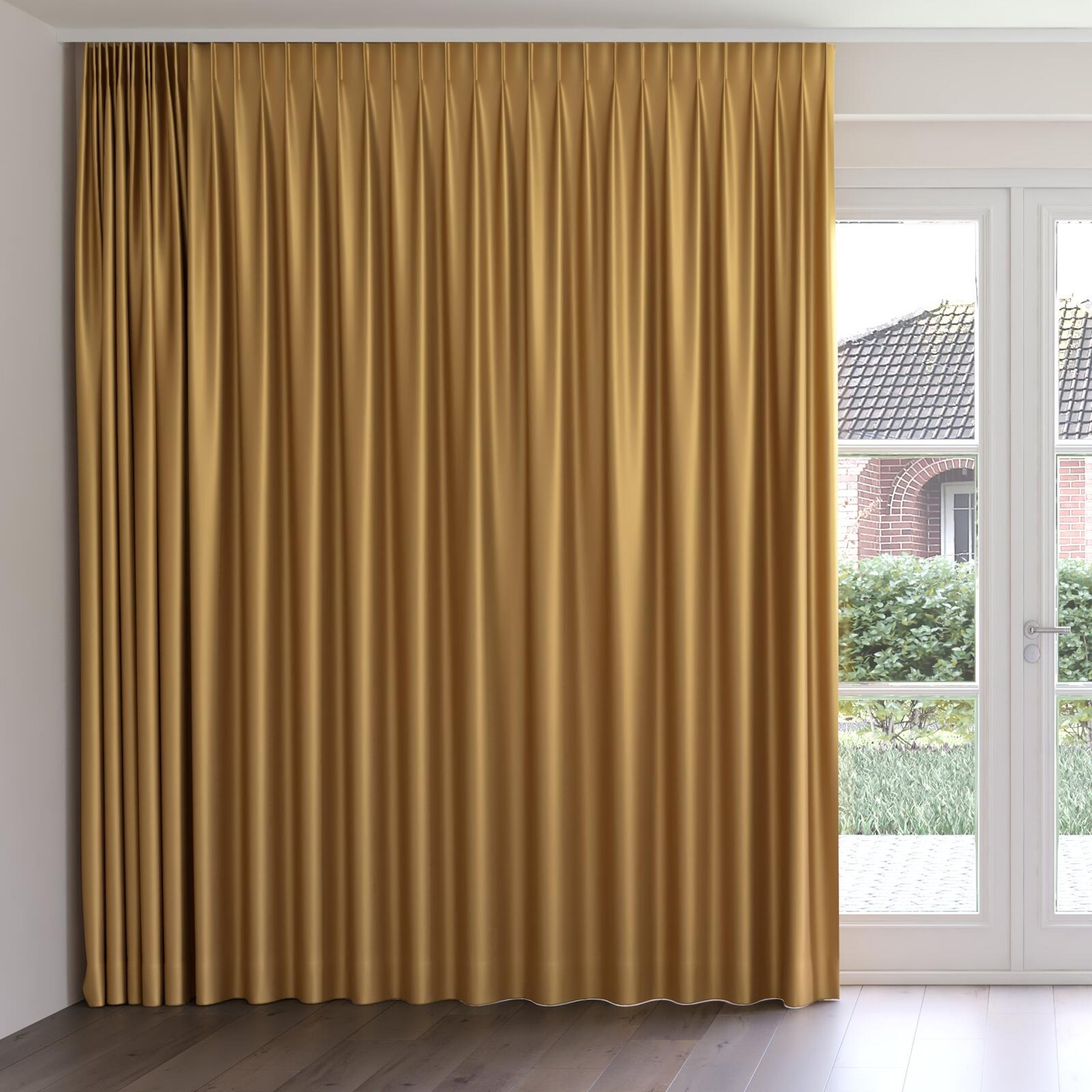 Front view of North Face Mimosa, on curtain rail